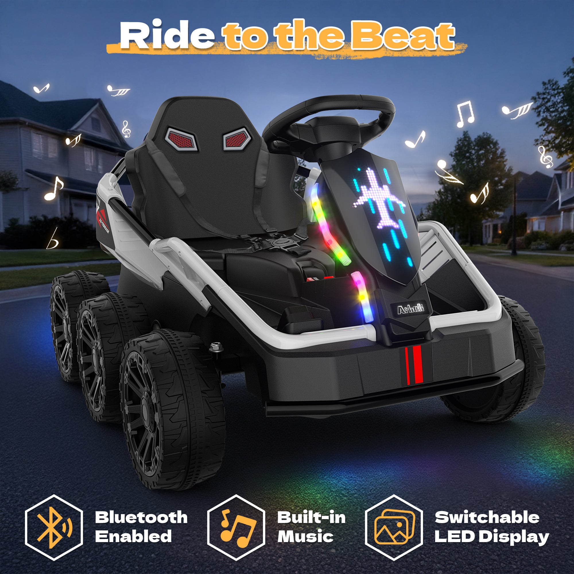 24V 4WD 6-Wheel Ride-On Car