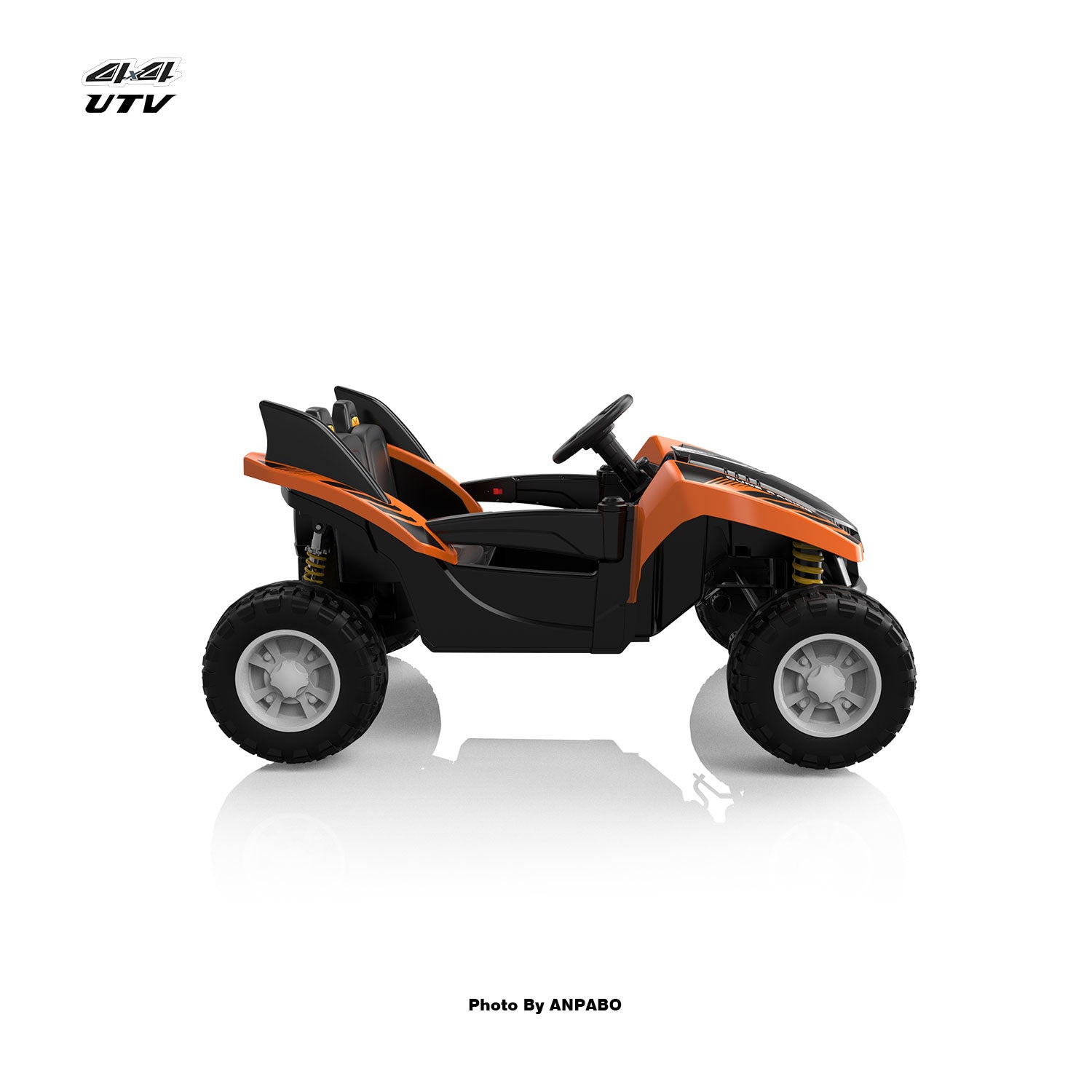 24V 4x4 Bionic Shark Dune Racer: 2-Seater Off-Road UTV with Bluetooth & Parental Remote-orange