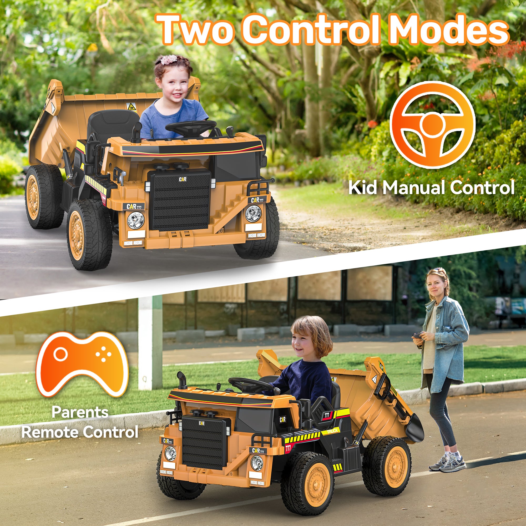 24V Dump Truck Ride-On with EVA tires