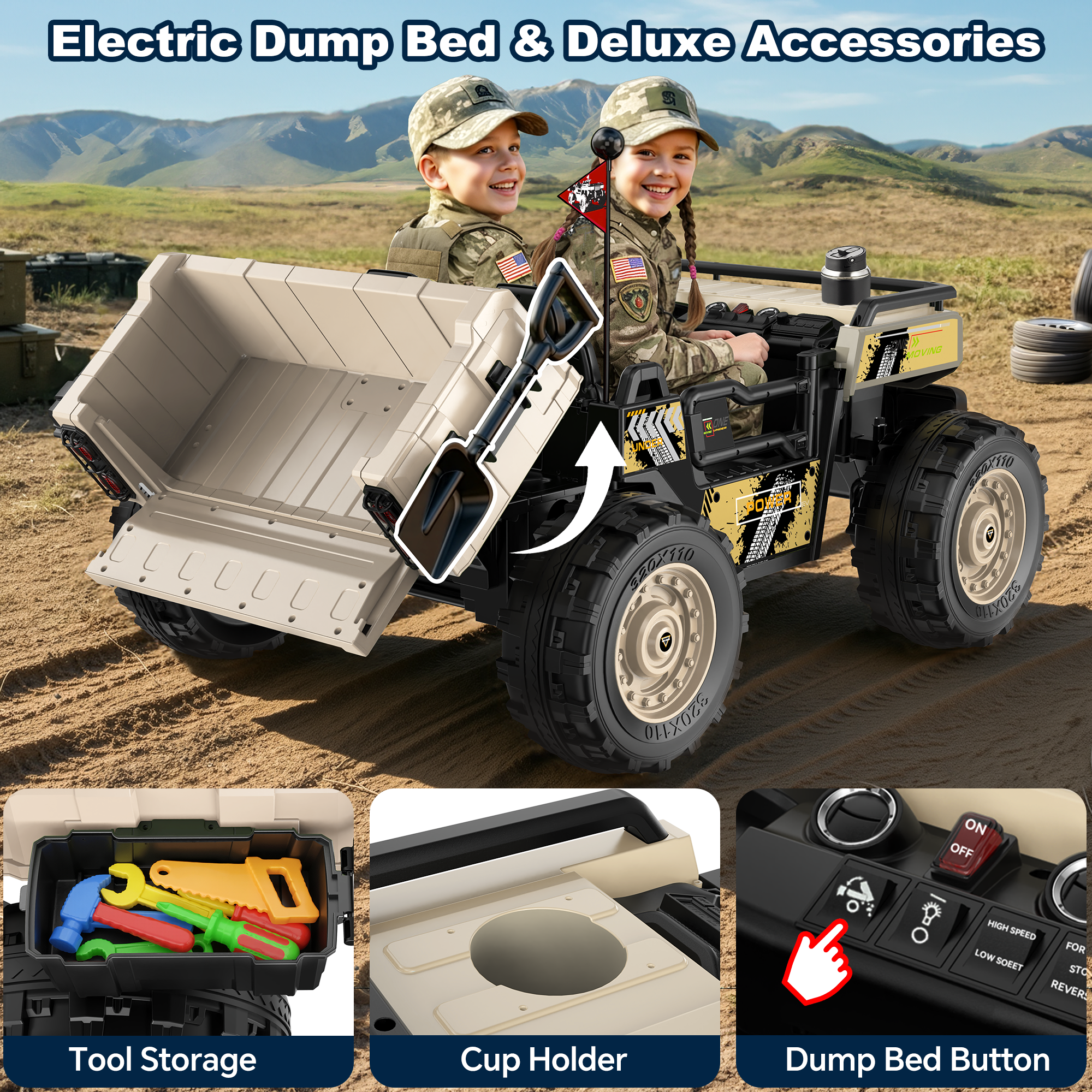 24V Kids Military Dumper