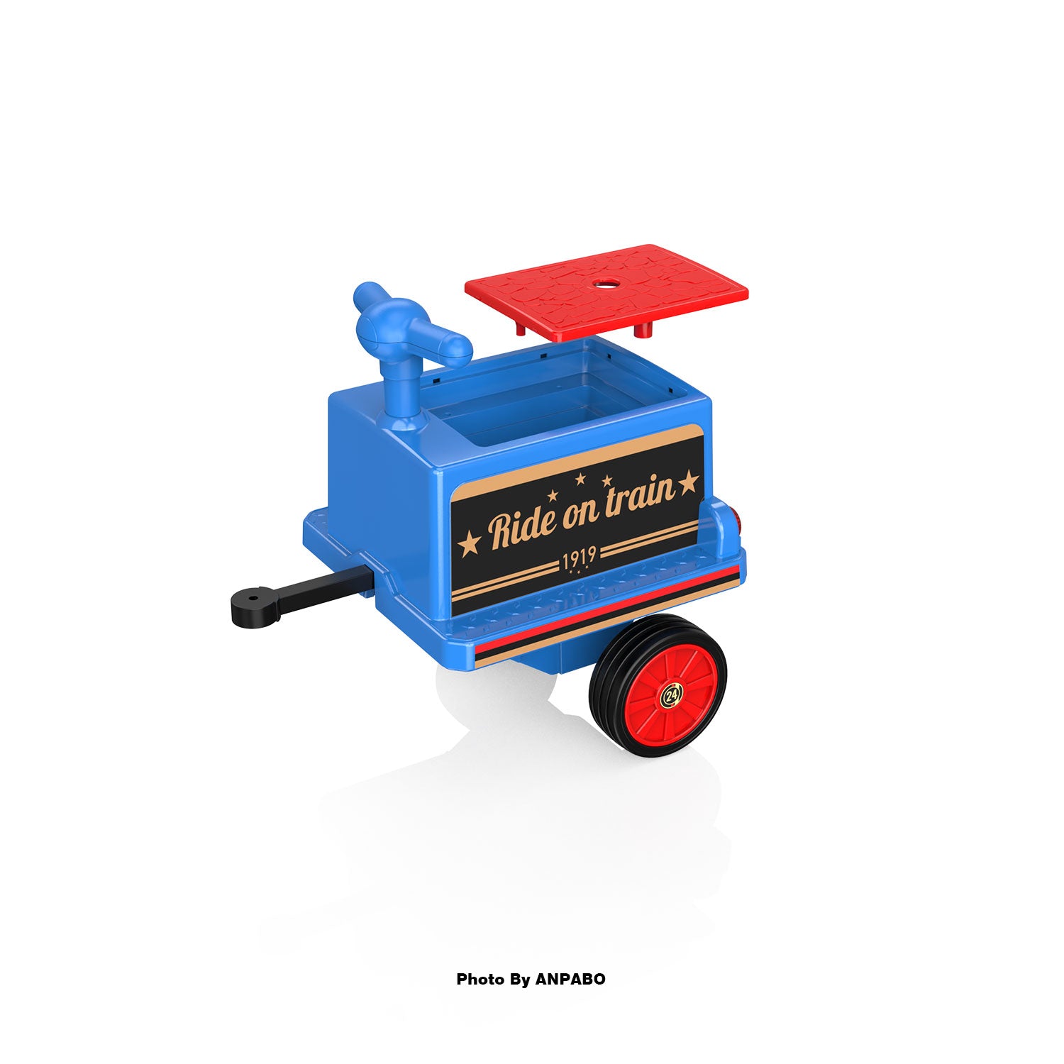 ANPABO 12V Ride-On Train Carriage with Storage-blue