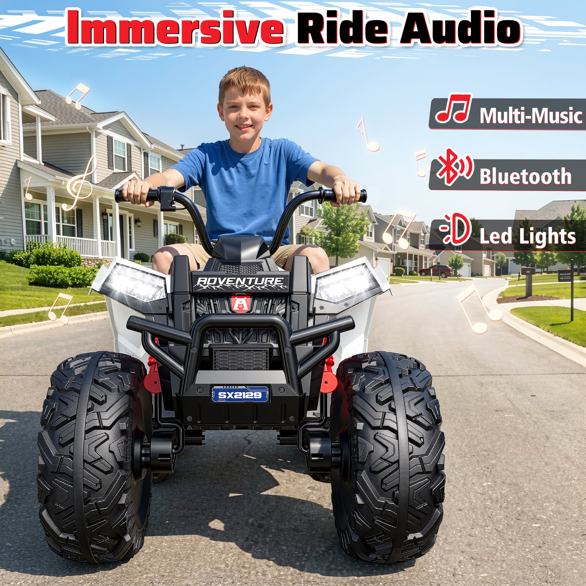 24V High-Performance Heavy-Duty Kids Ride-On ATV-white