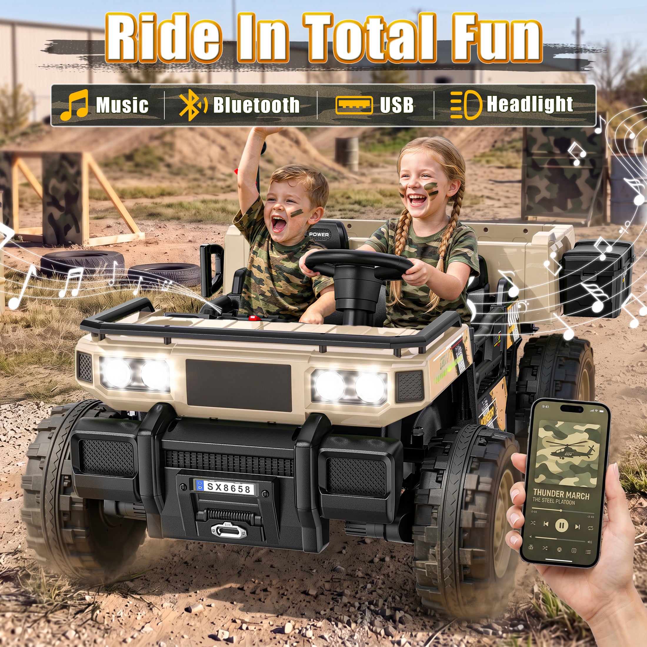24V Kids Military Dumper