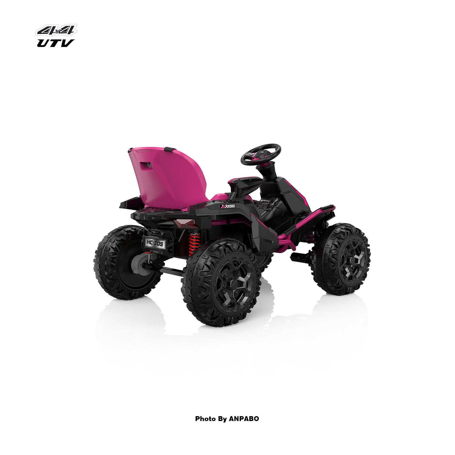 24V ANPOBO Direct Terrain Ride-On Buggy with Remote-rose red