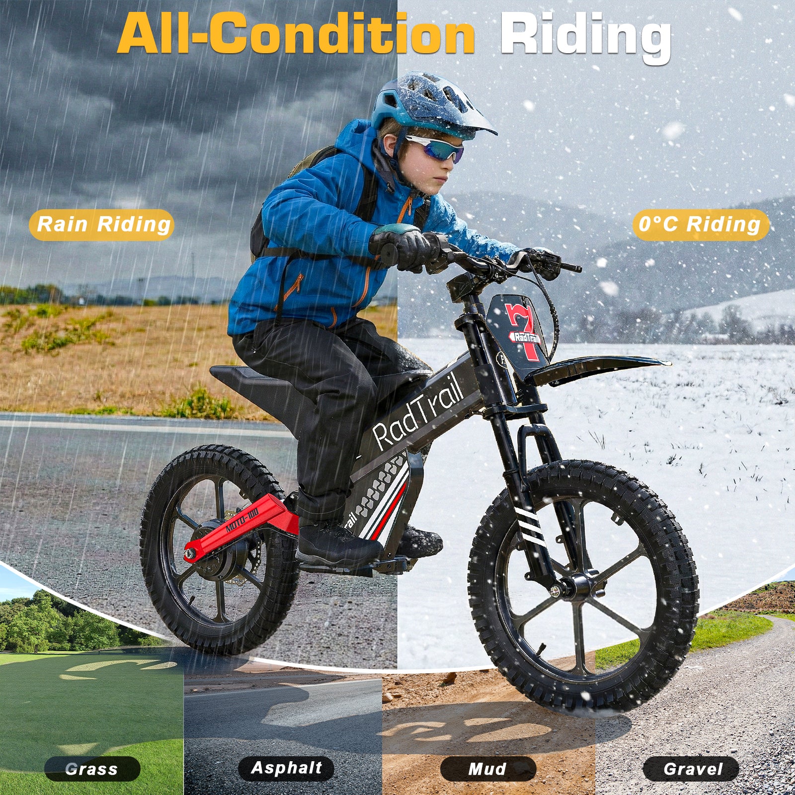 ANPABO  36V 16" Kids Electric Balance Bike-red