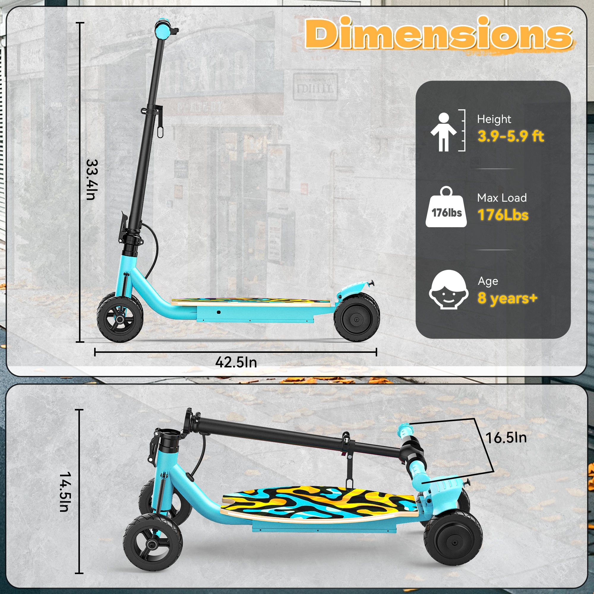 V1 QuadGlide 24V Kids 4-Wheel Electric Scooter