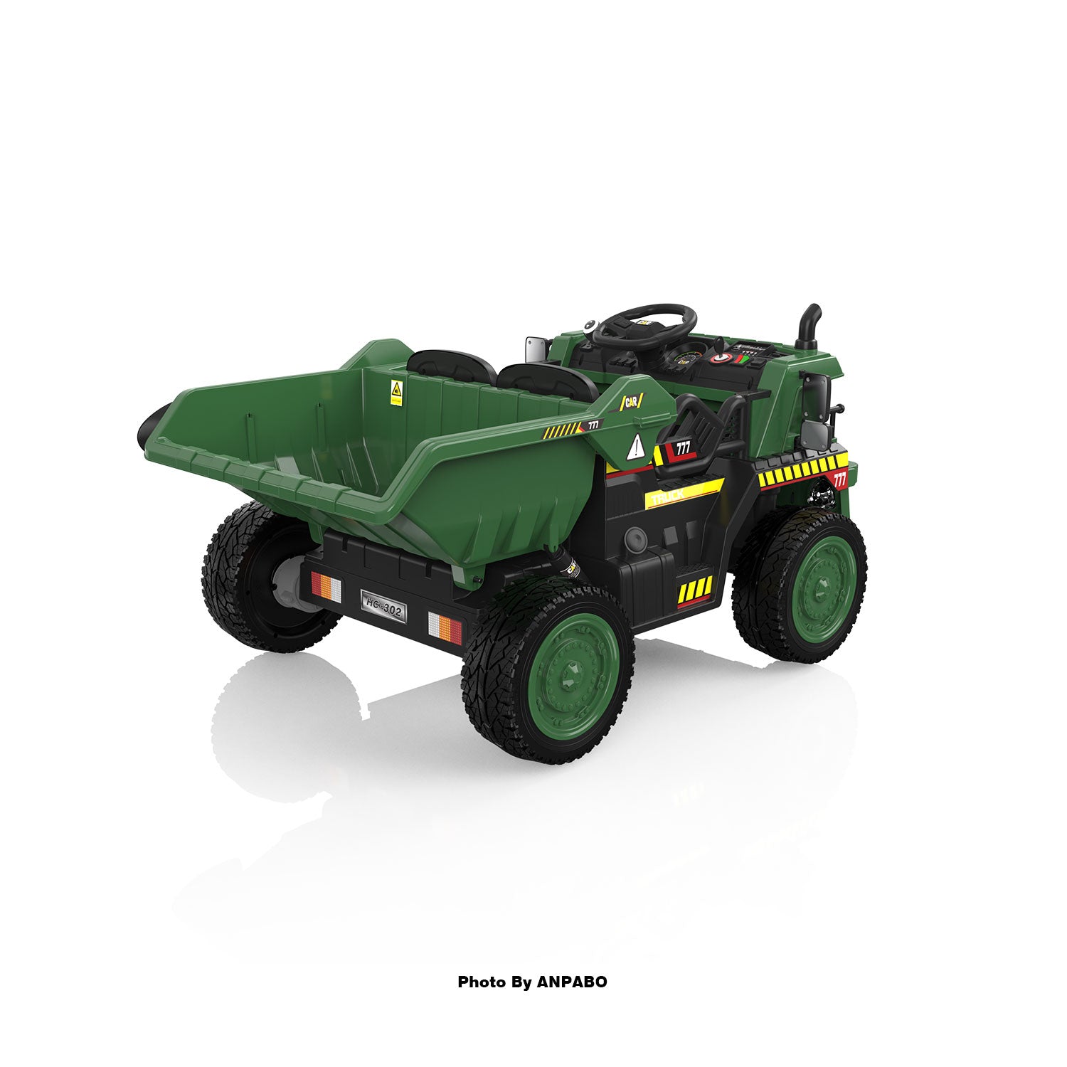 24V ANPABO Direct Ride on Dump Truck for Kids with Remote Control-green