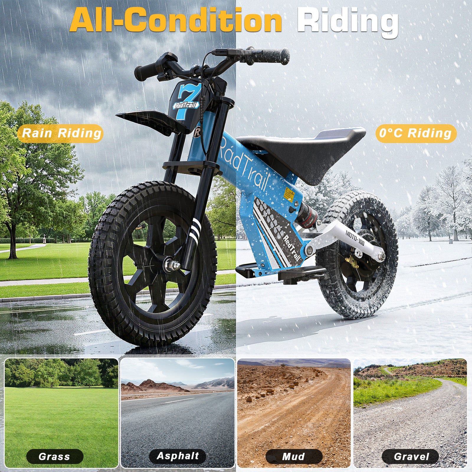 ANPABO  36V 14" Kids Electric Balance Bike-blue