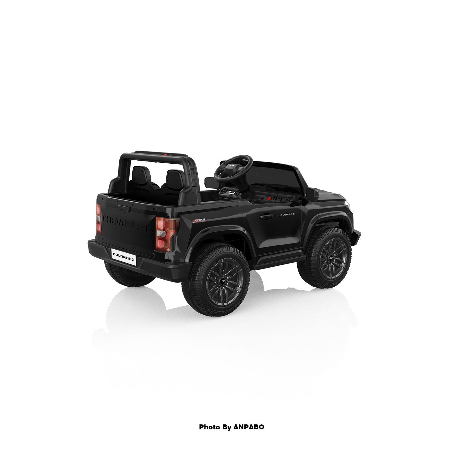 24V Licensed Chevrolet Colorado 2-Seater Kids Ride On Truck-black