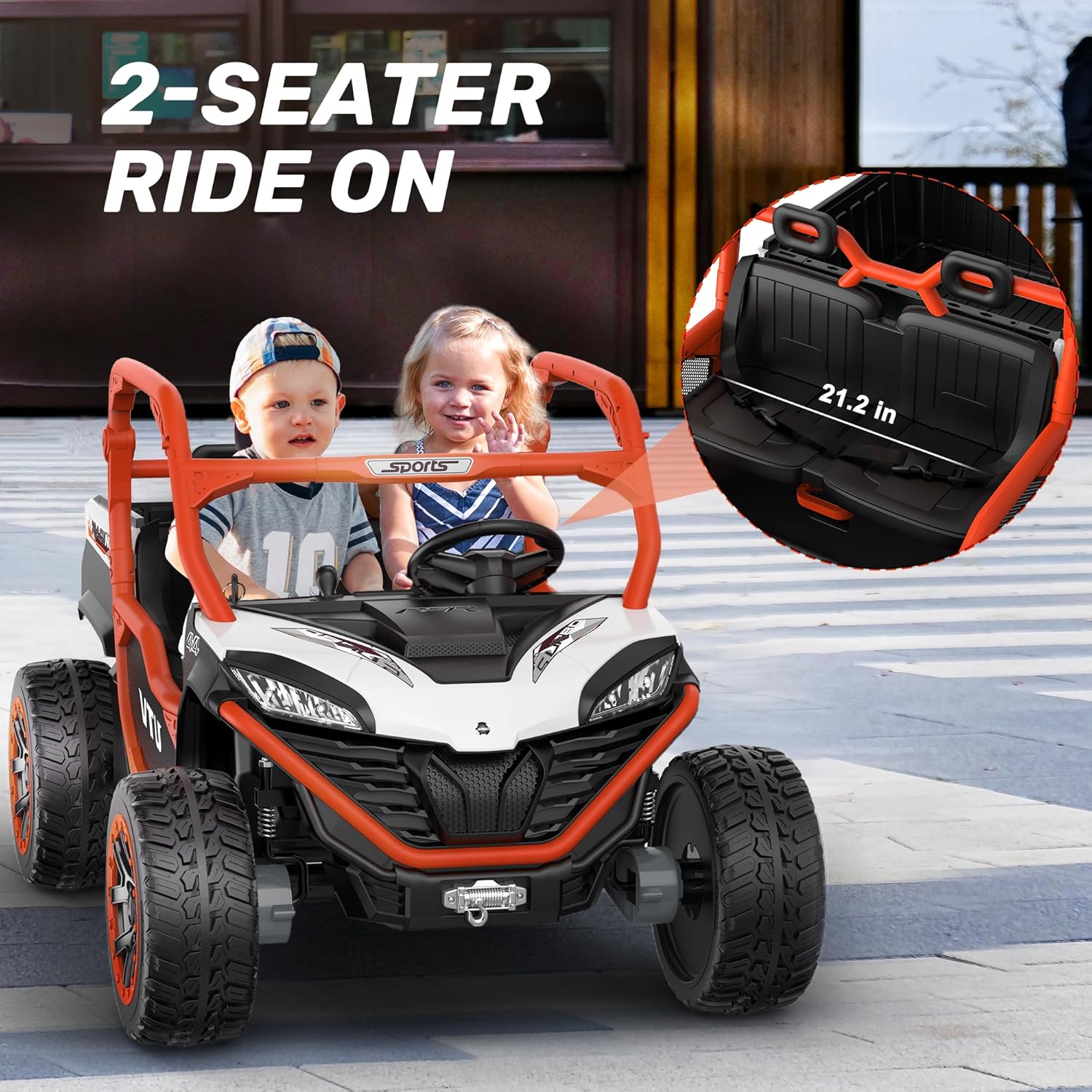 ANPABO All-in-One 24V Utility Ride-on UTV 4WD Dump Truck with Remote-orange