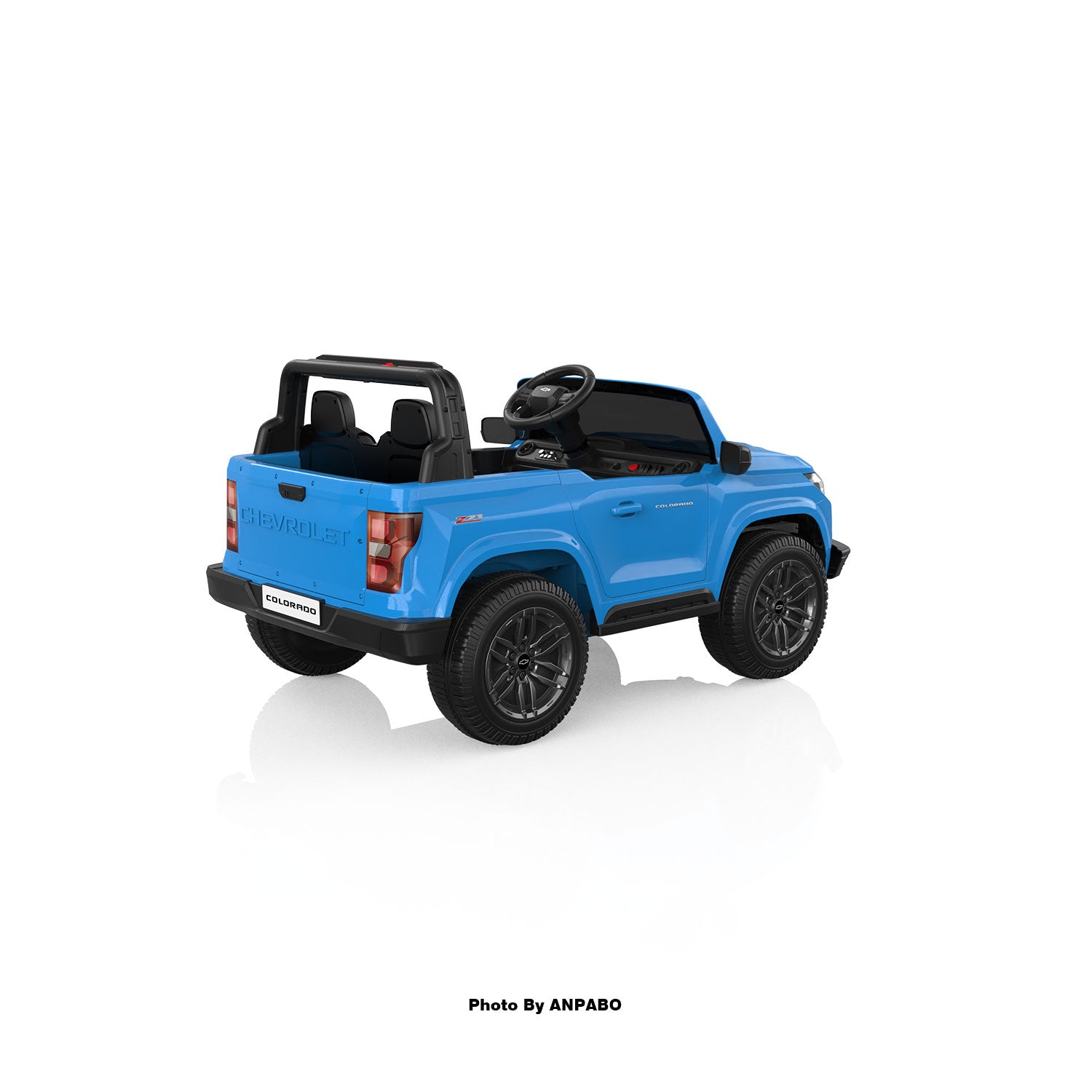 24V Licensed Chevrolet Colorado 2-Seater Kids Ride On Truck-blue