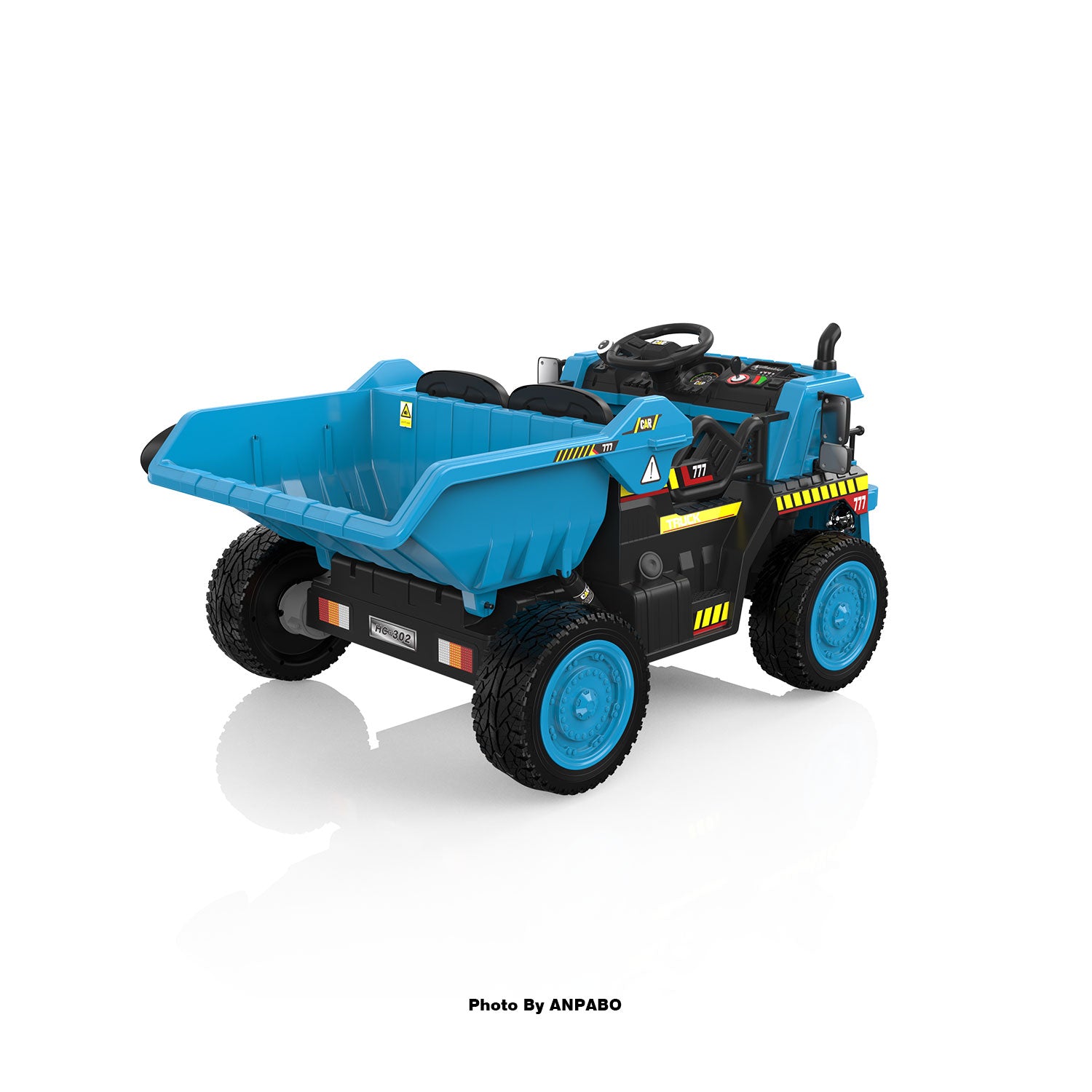 24V ANPABO Direct Ride on Dump Truck for Kids with Remote Control-blue
