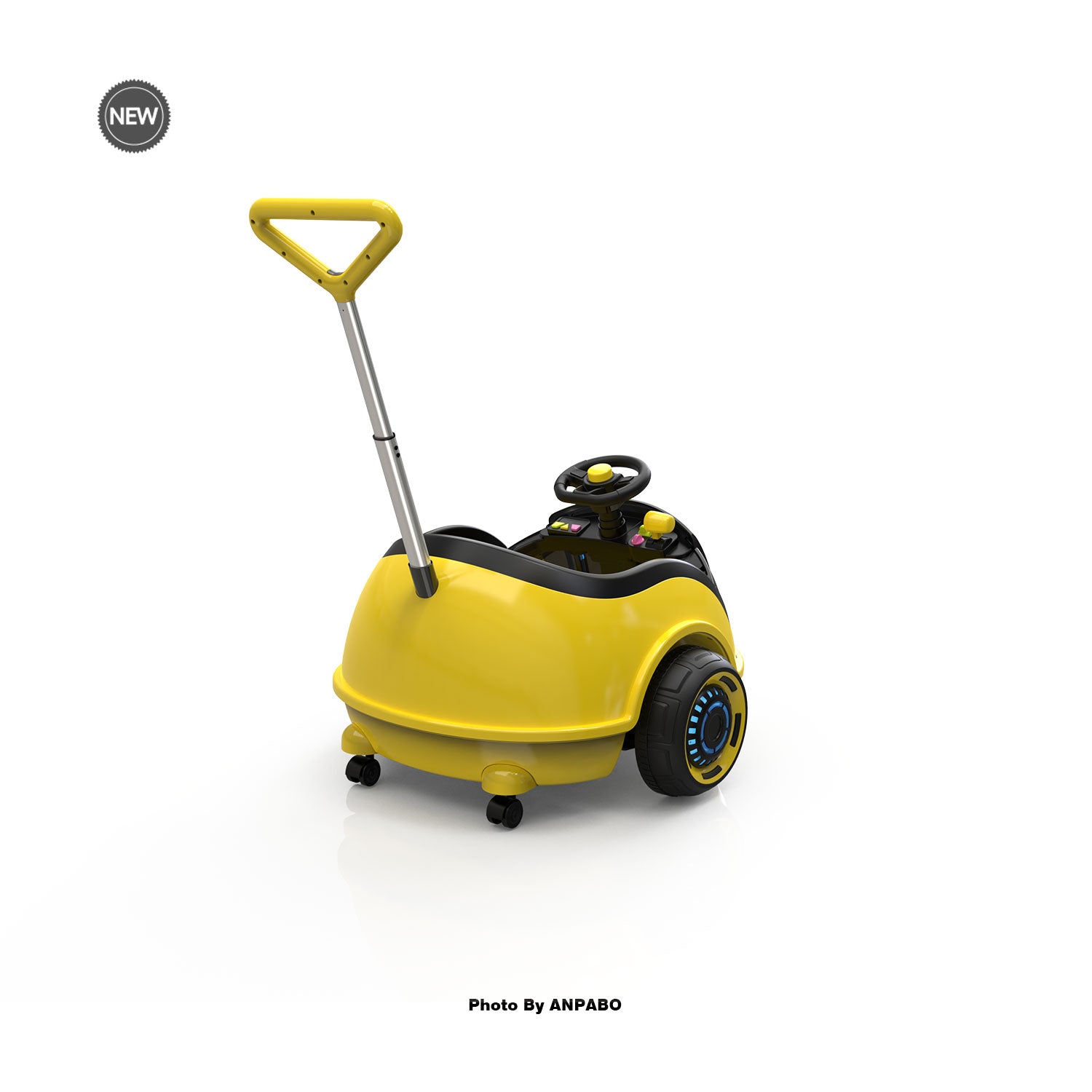 12V 3-In-1 Ride On Car Designed to Grow With Your Child-yellow