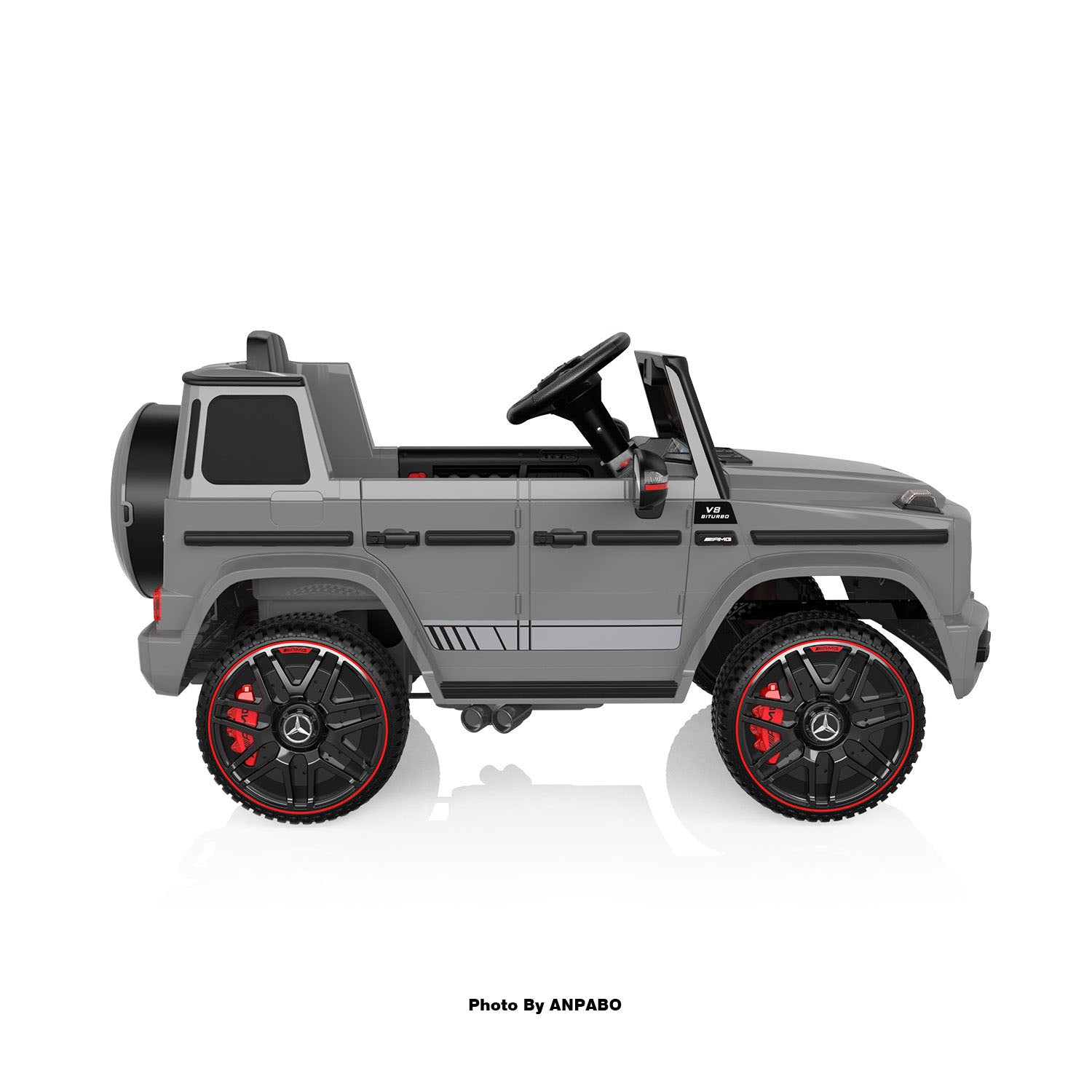 12V 2-Seater Mercedes-Benz Licensed G63 Kids Ride On Car/SUV with Remote Control-gray
