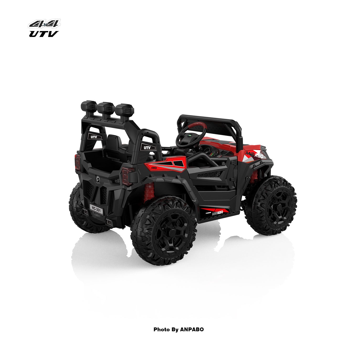24V ANPABO Direct Terrain Ride-On Buggy with Remote-Max-R 24V 4WD UTV -red
