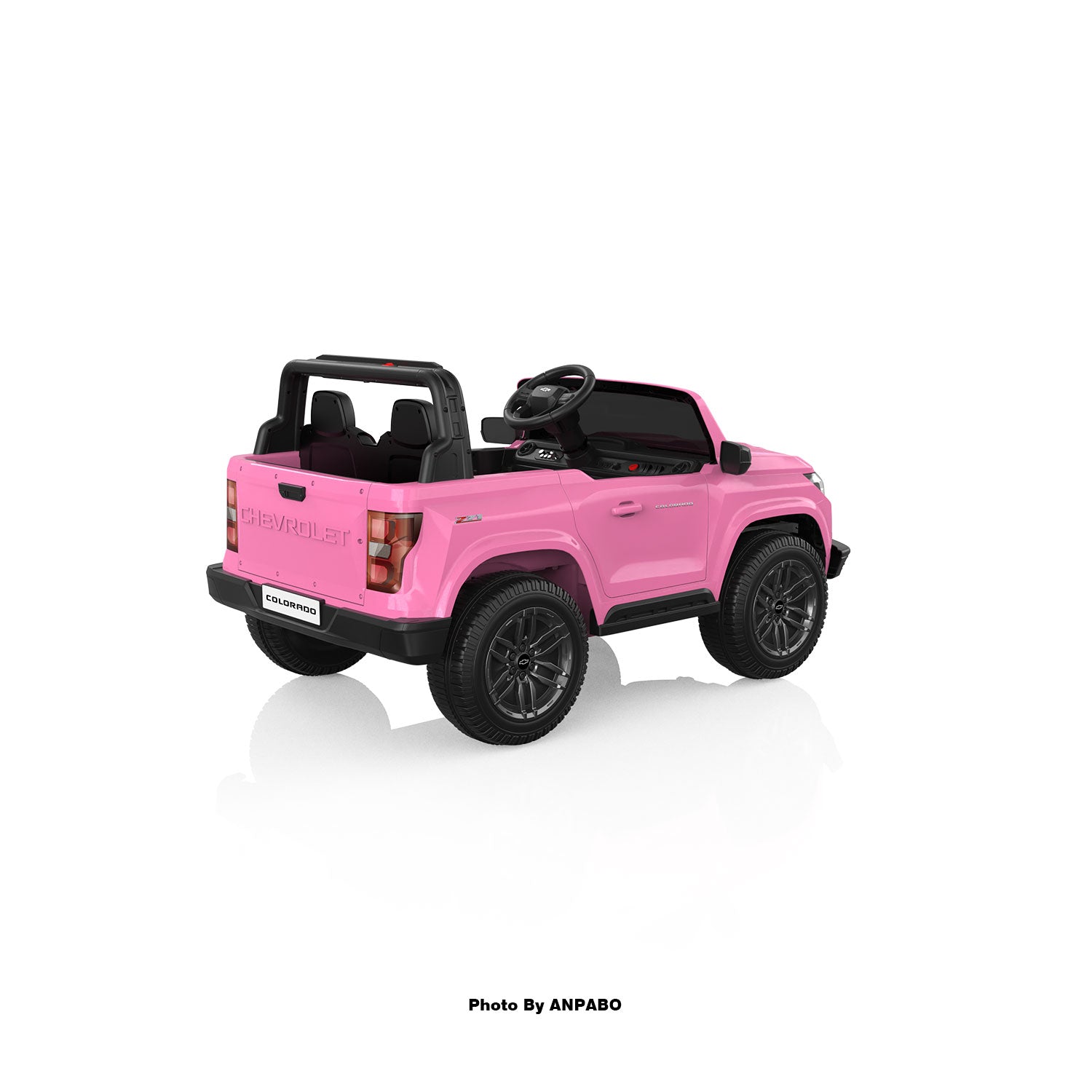 24V Licensed Chevrolet Colorado 2-Seater Kids Ride On Truck-pink