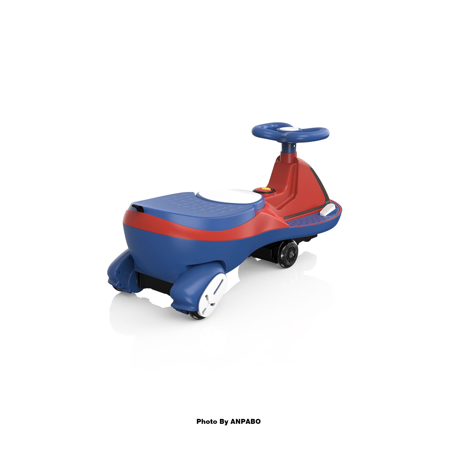 ANPABO 12V Electric Wiggle Car for Kids with LED Lights & Music-red