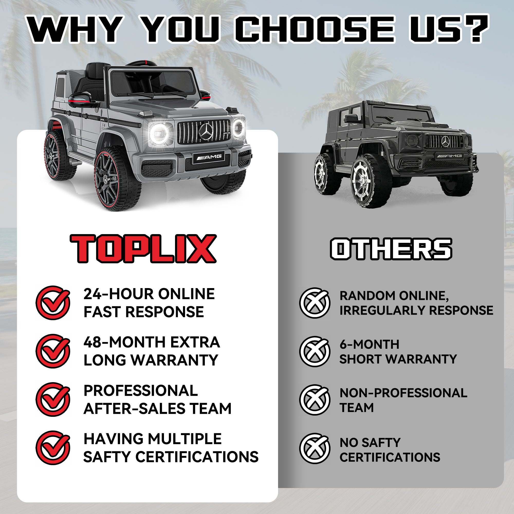 12V Mercedes-Benz Licensed G63 Kids Ride On Car/SUV with Remote Control-gray