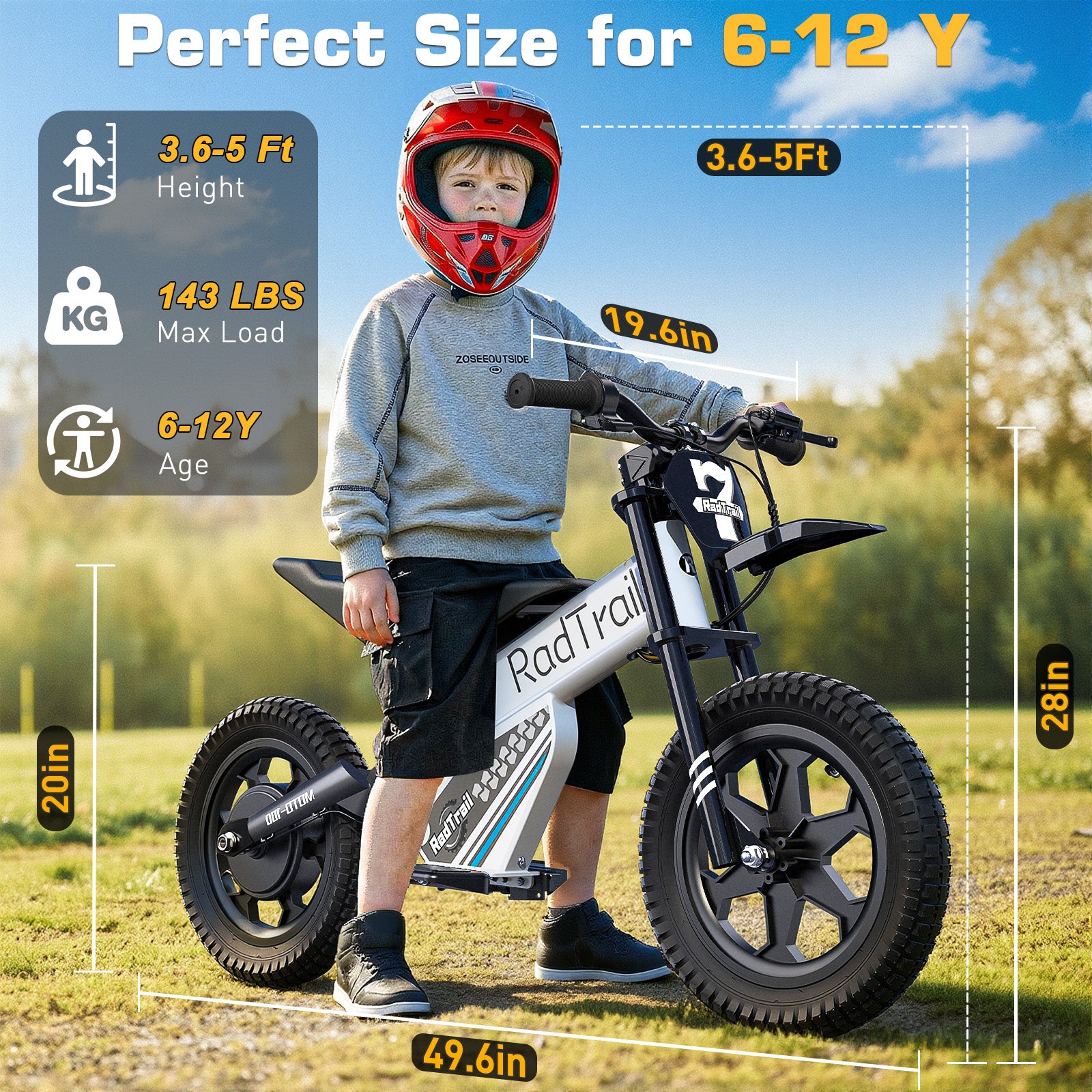 36V 14" Kids Electric Dirt Bike for Young Riders