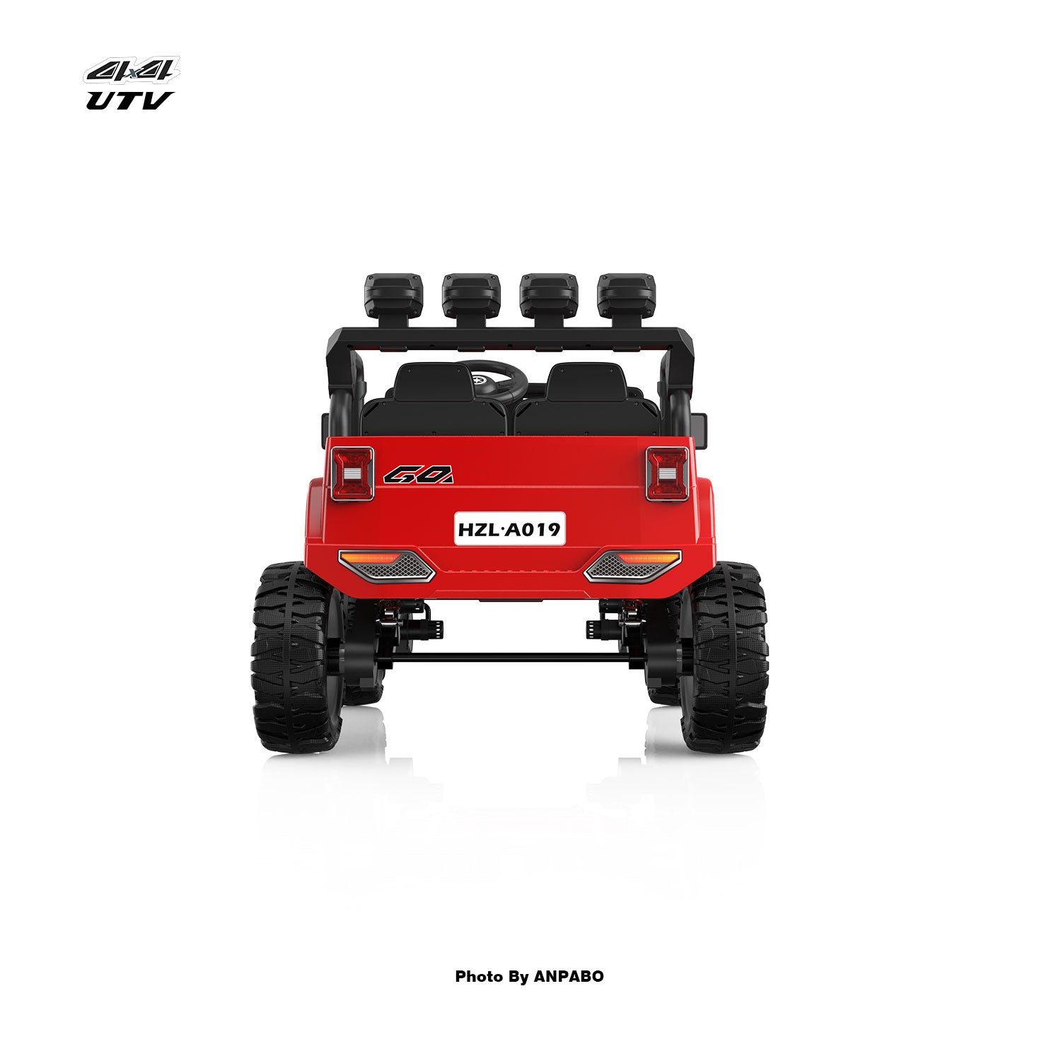 ANPABO 24V UTV Two Seater Jeeps & Trucks With Remote/Bluetooth-red