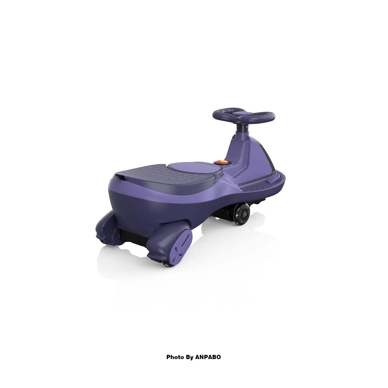 ANPABO 12V Electric Wiggle Car for Kids with LED Screen-Lights & Music-Purple