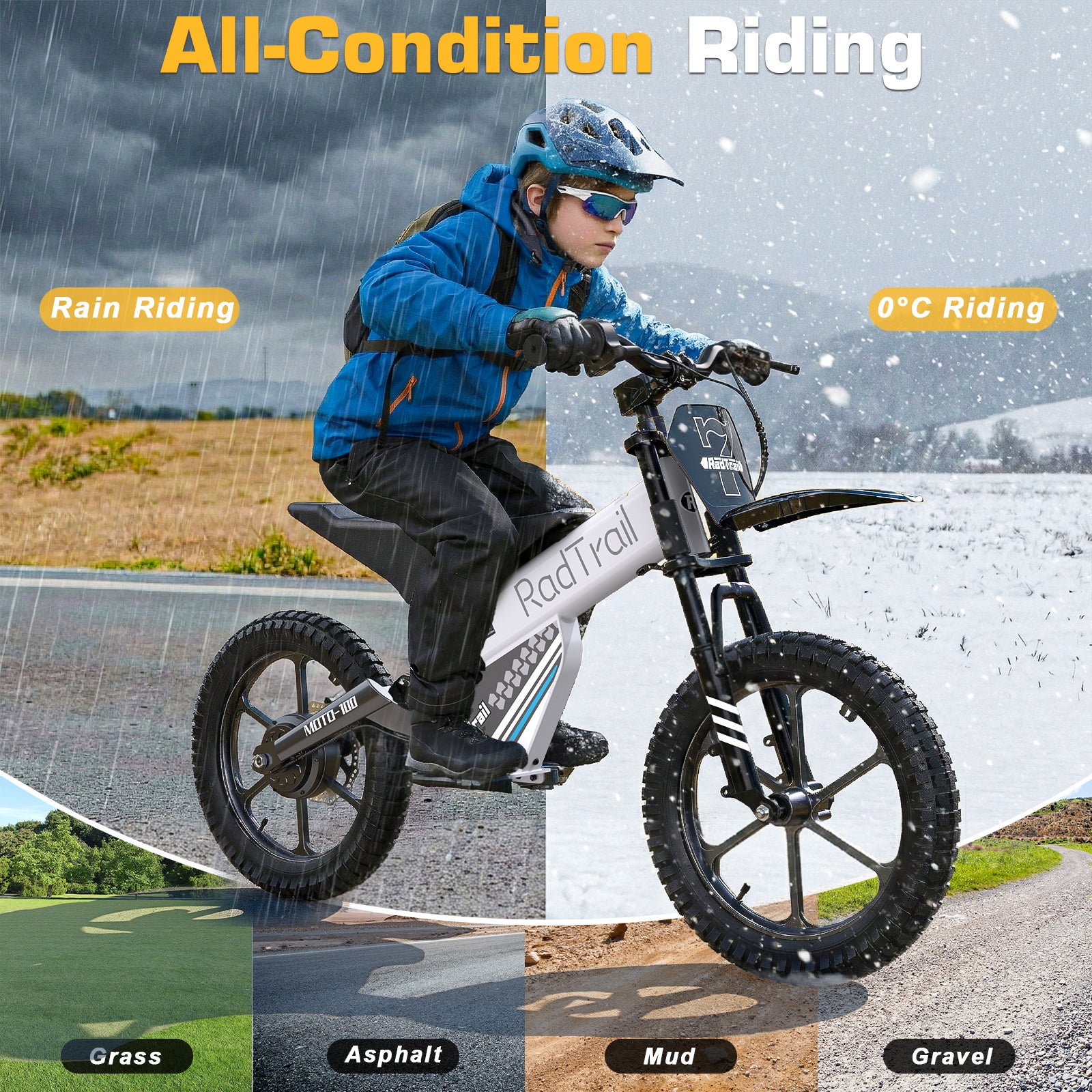 ANPABO  36V 16" Kids Electric Balance Bike-white