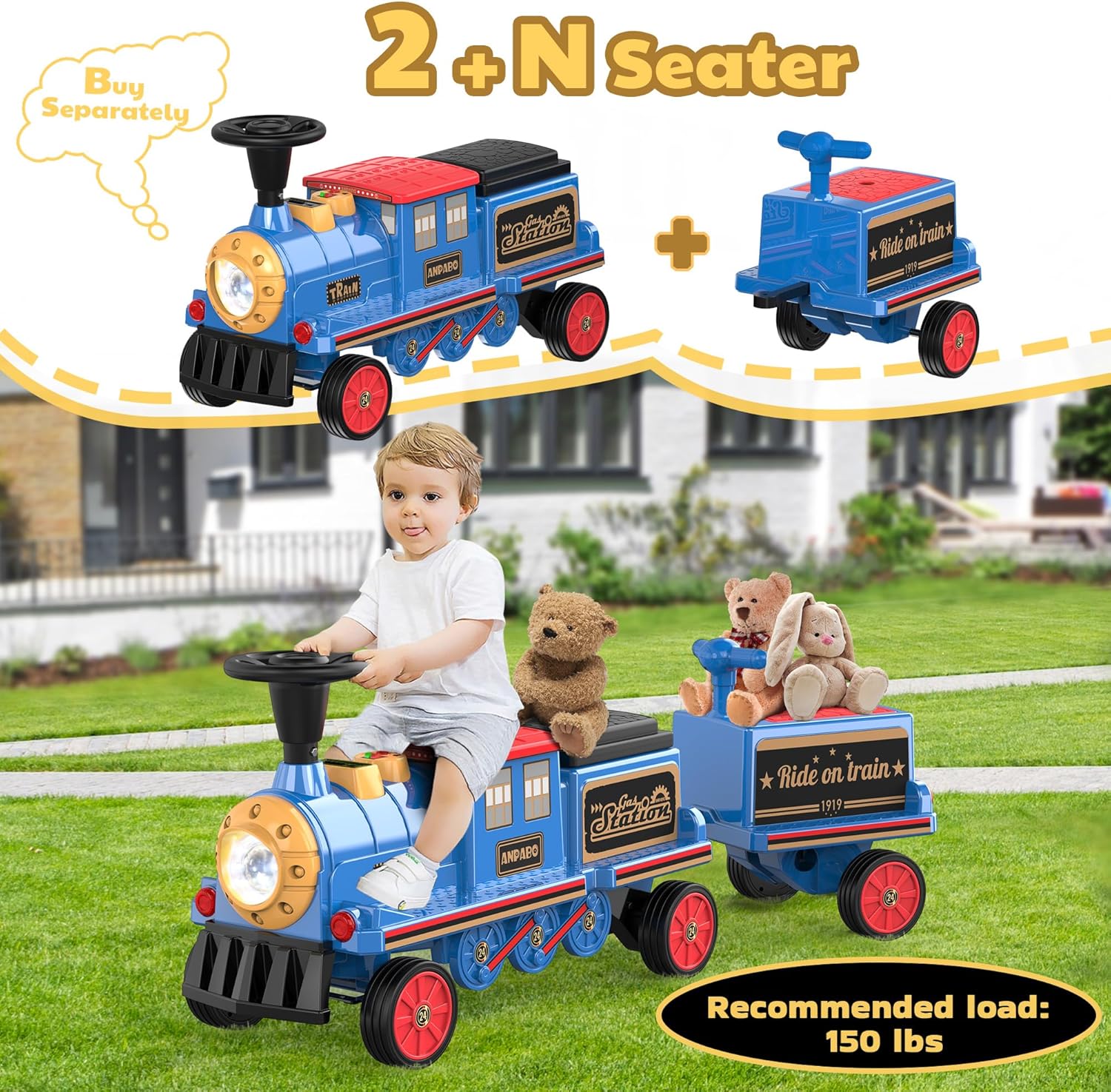 12V Ride-On Train Carriage with Storage