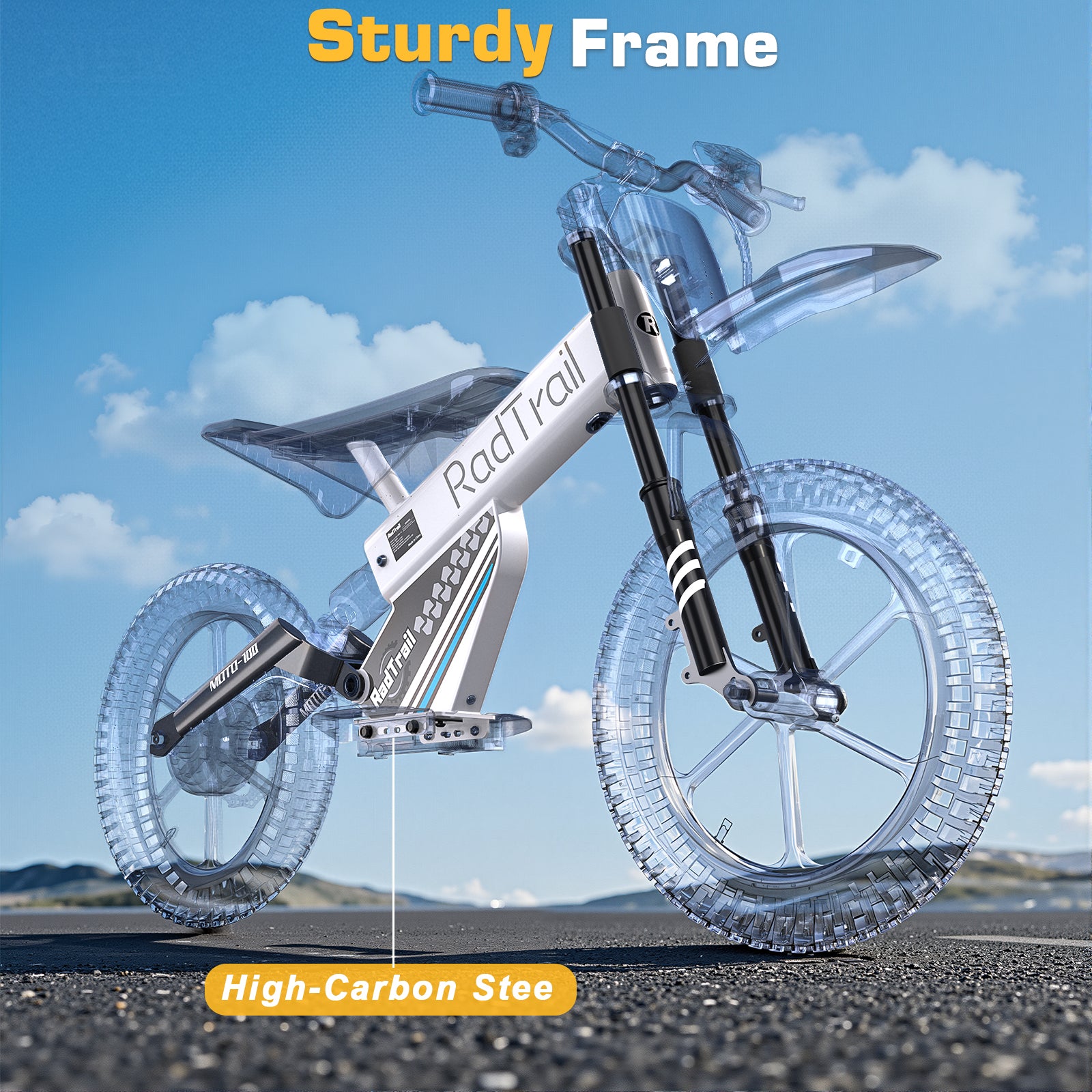 ANPABO  36V 16" Kids Electric Balance Bike-white