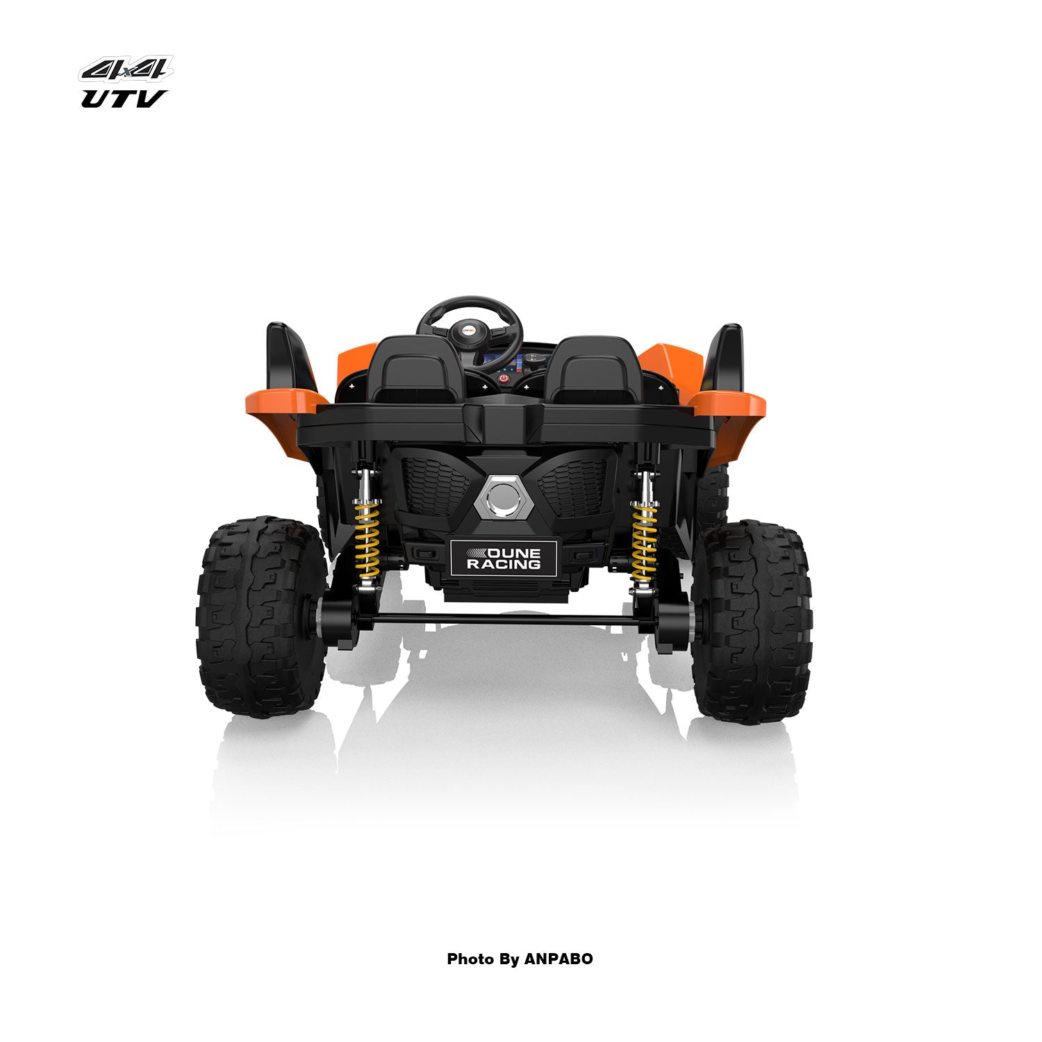 24V 4x4 Bionic Shark Dune Racer: 2-Seater Off-Road UTV with Bluetooth & Parental Remote-orange