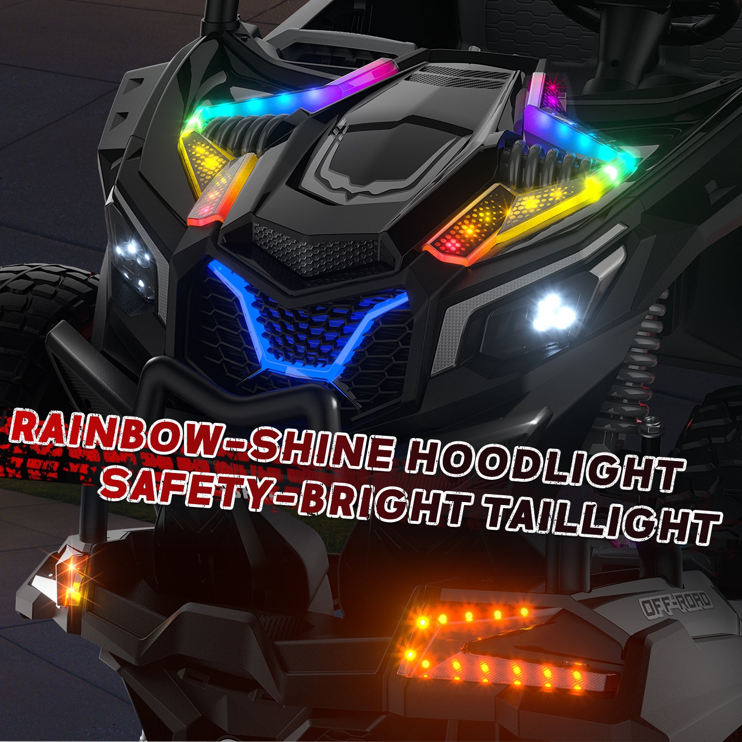 24V 4WD Kids Ride-On UTV: Powerful All-Terrain Adventure-black