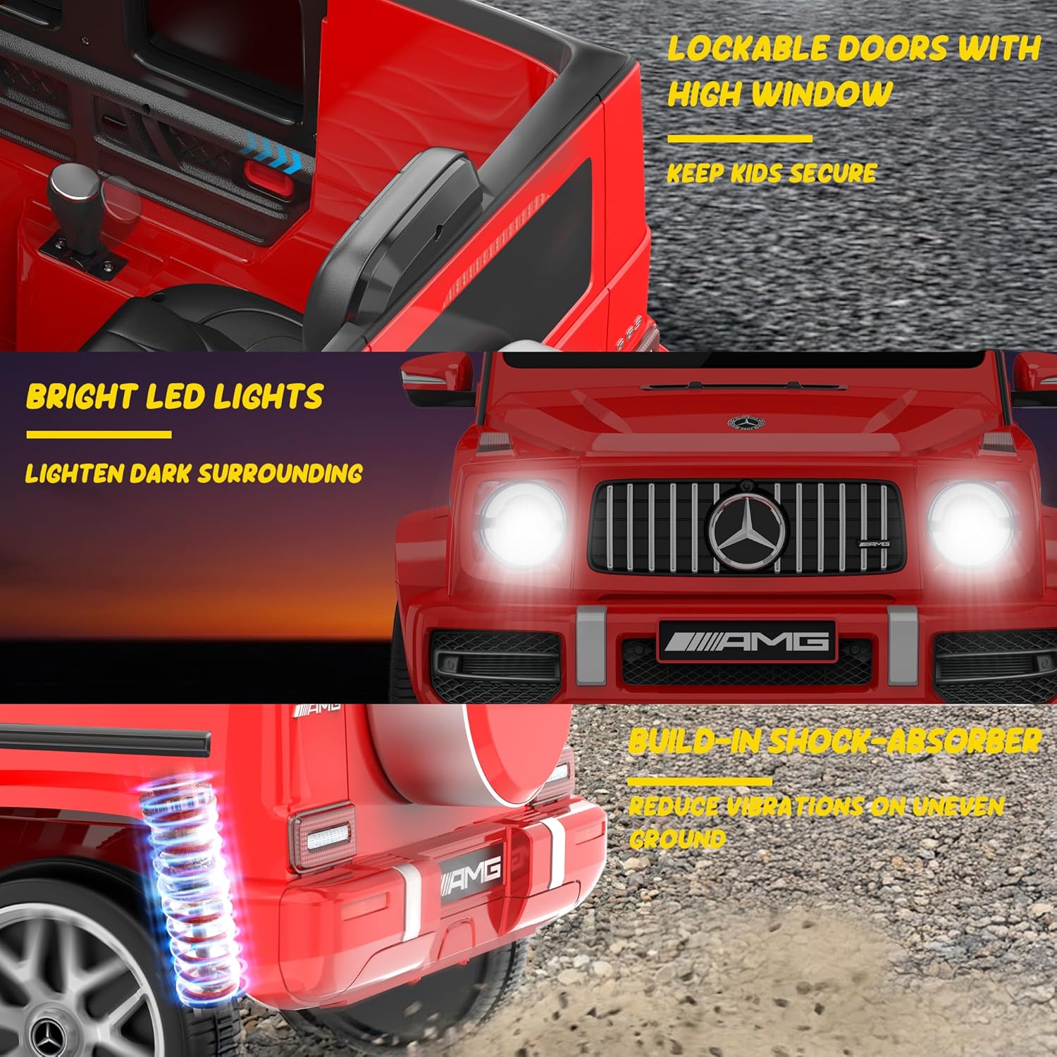 12V Licensed Mercedes-Benz G63 G-Wagon Ride-On-red