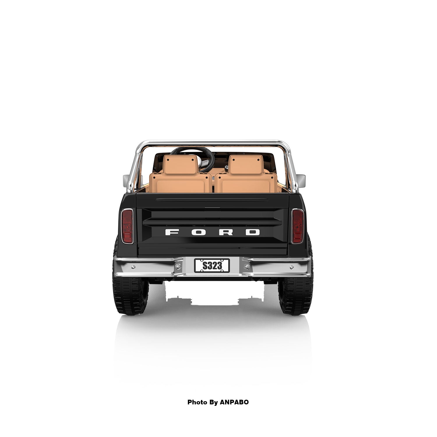 24V Classic Ford Bronco: black Retro Legend, Ready for Dual Adventures-black