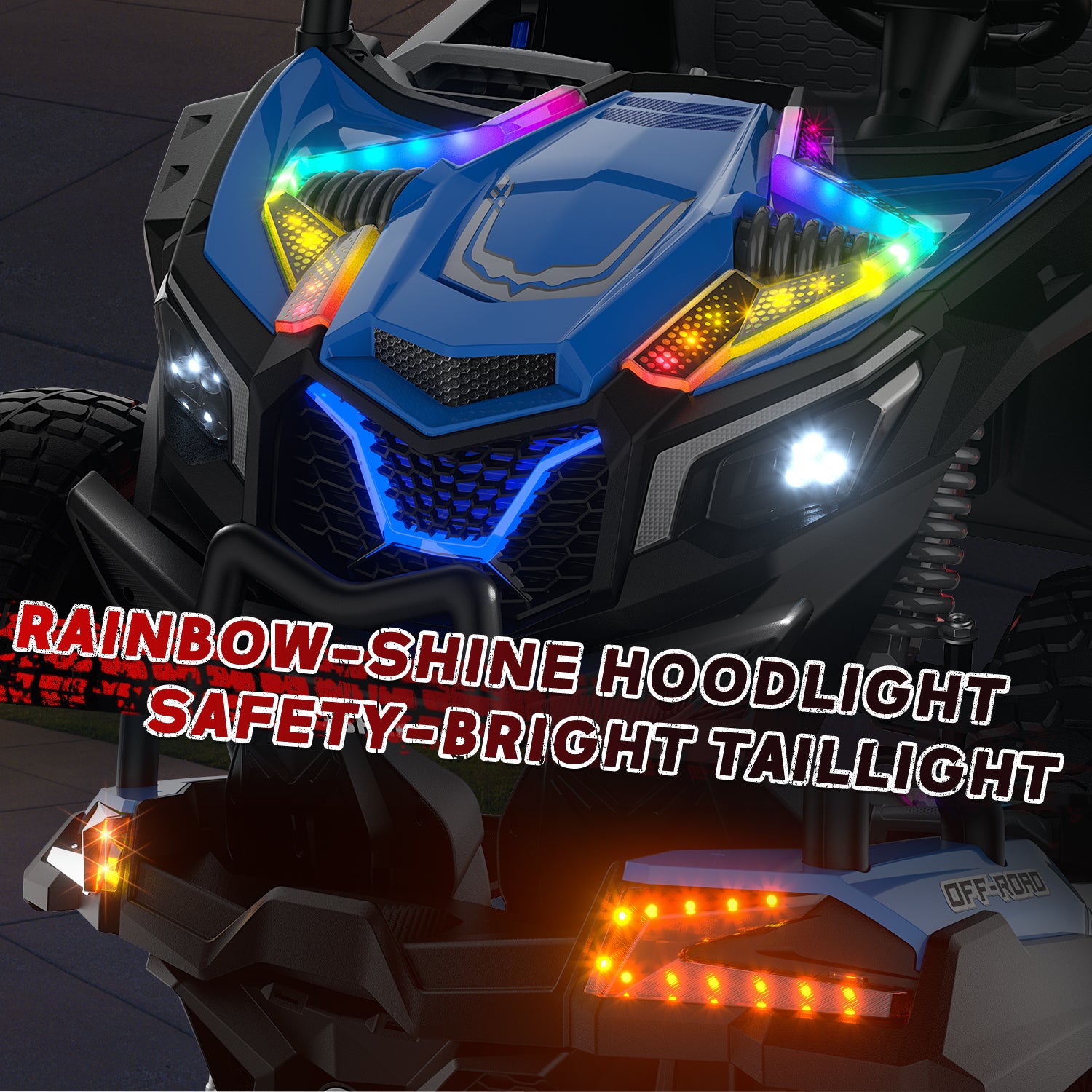 24V 4WD Kids Ride-On UTV: Powerful All-Terrain Adventure-blue