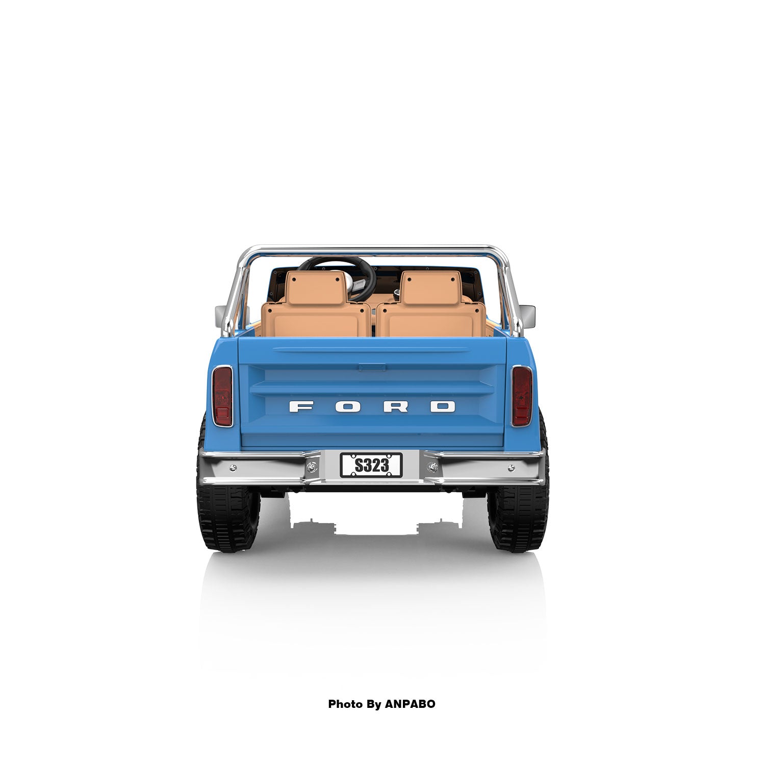 24V Classic Ford Bronco: Light Blue Retro Legend, Ready for Dual Adventures-light blue