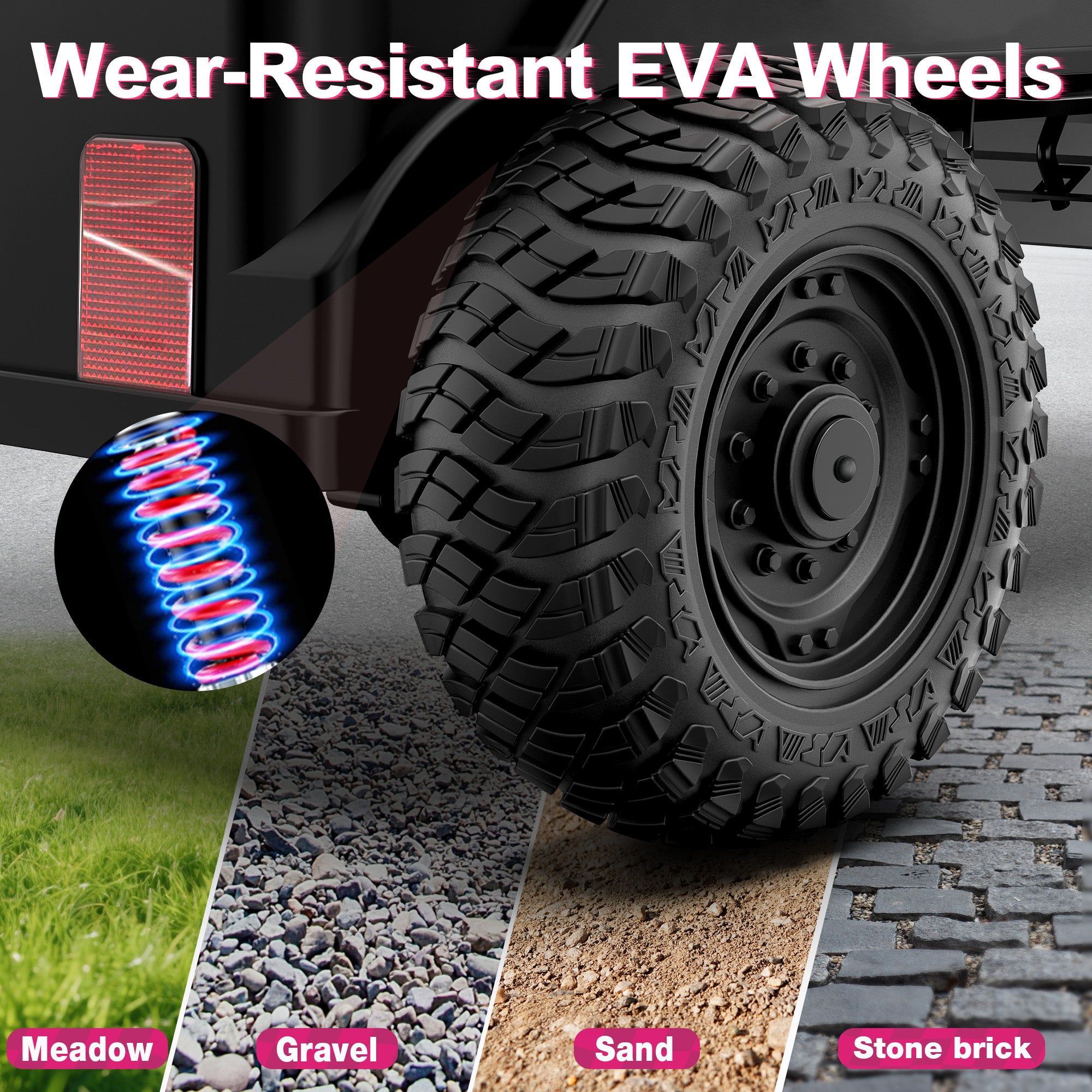 24V Off-Road Car with Throttle & Clutch Pedal for All-Terrain Fun-rose red