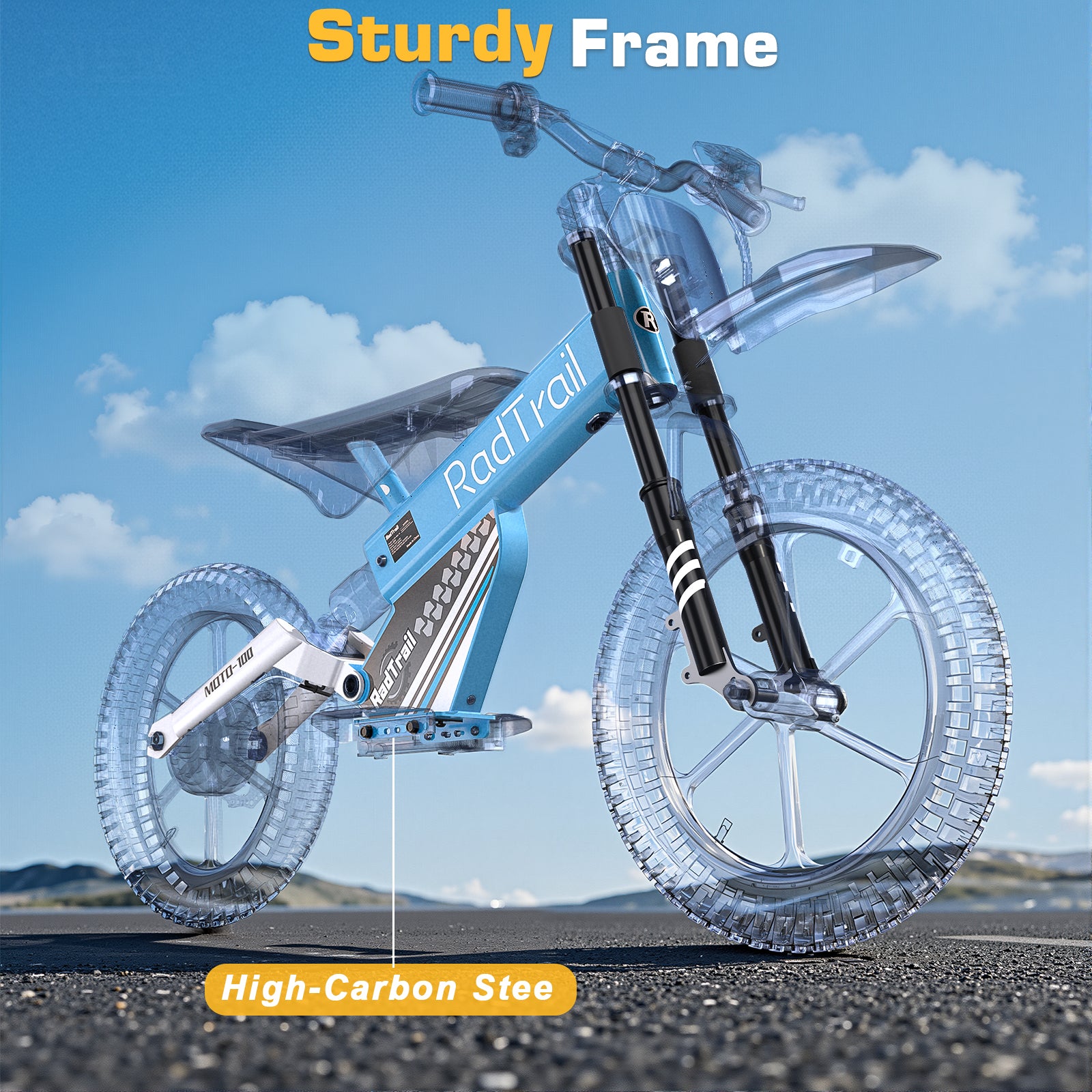 ANPABO  36V 16" Kids Electric Balance Bike-blue