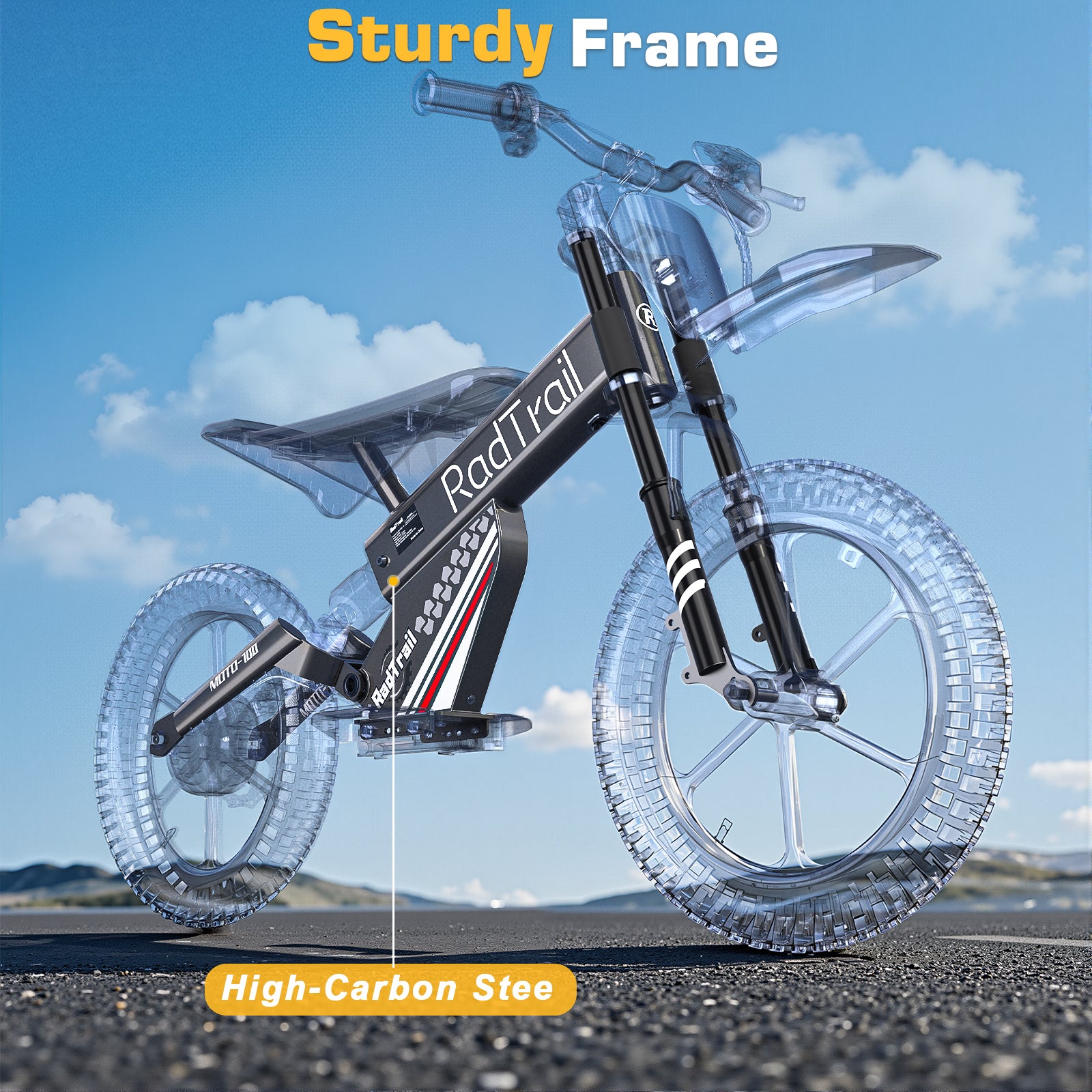 ANPABO  36V 16" Kids Electric Balance Bike-black