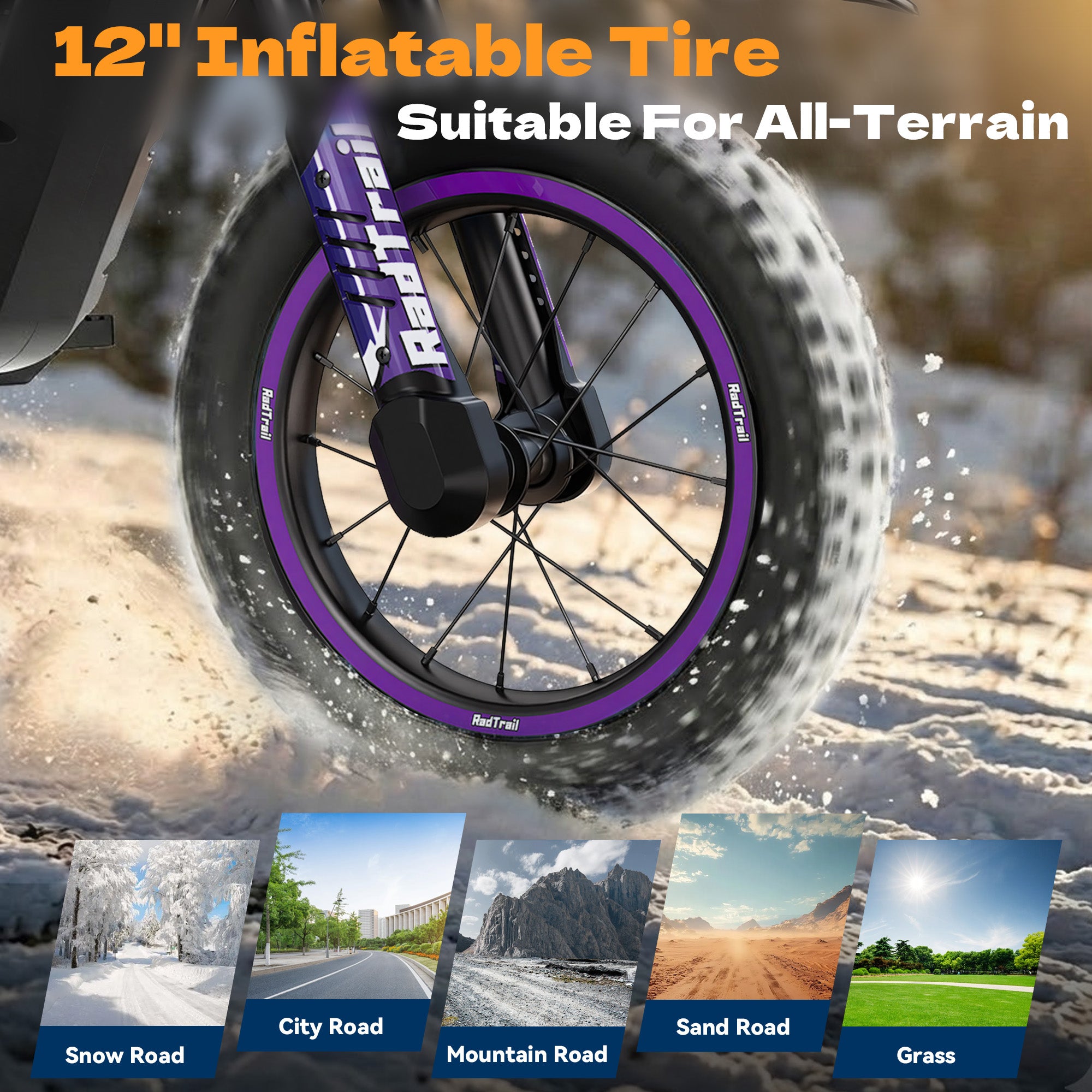 36V 12" 300W Kids Electric Motorcycle-purple