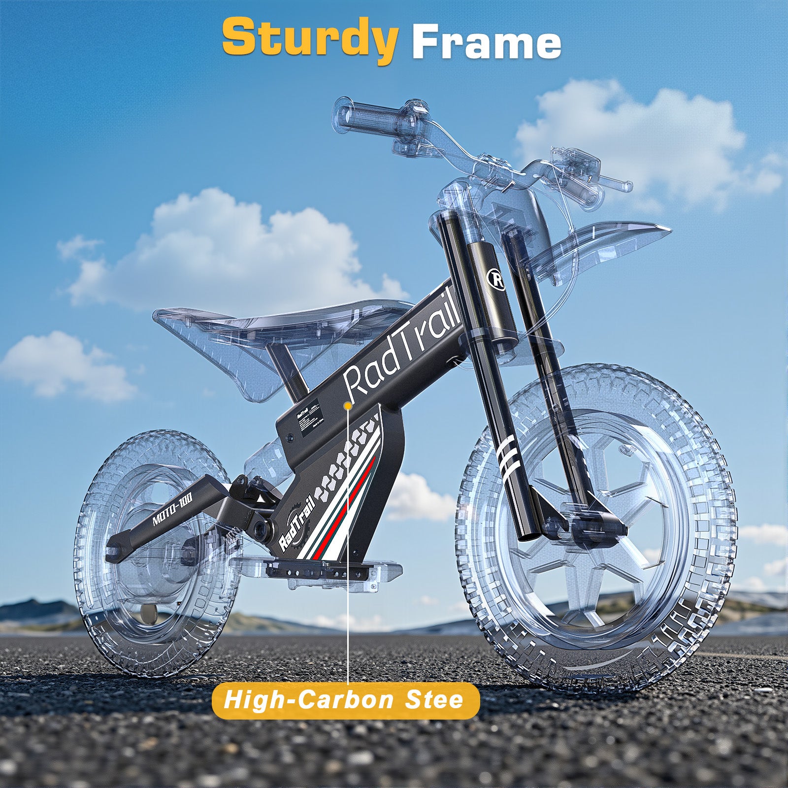 ANPABO  36V 14" Kids Electric Balance Bike-black