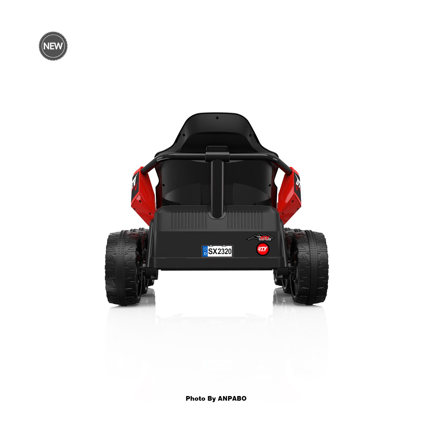 24V Kids Ride-On: 4WD, 17" Seat, Remote, Bluetooth Music, 5MPH-red