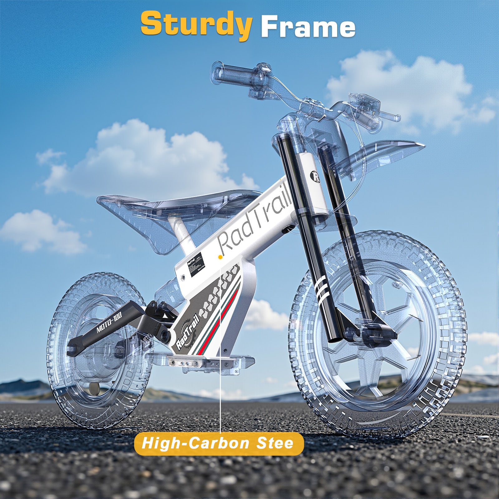 ANPABO  36V 14" Kids Electric Balance Bike-white