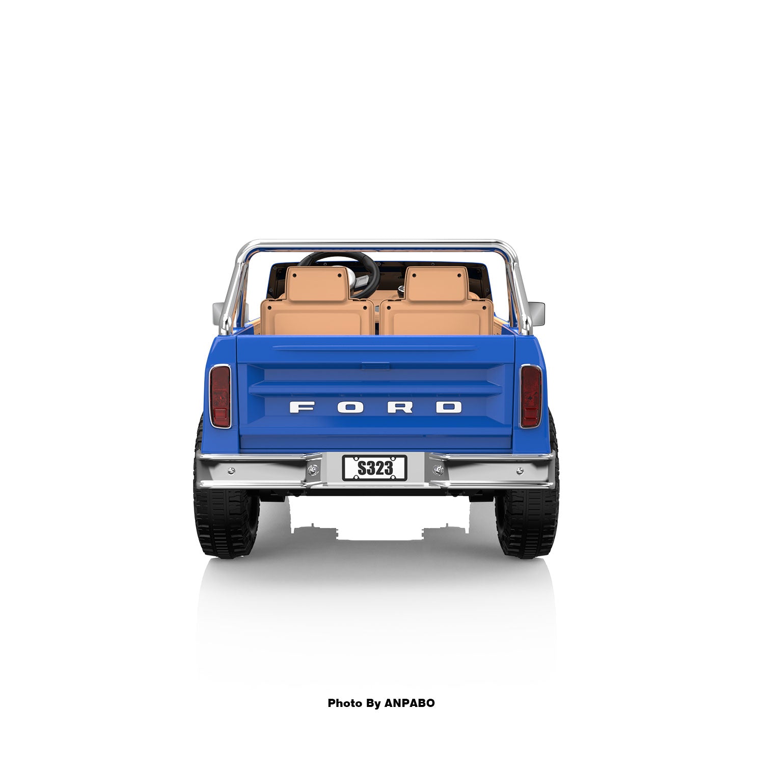 24V Classic Ford Bronco: Blue Retro Legend, Ready for Dual Adventures-blue
