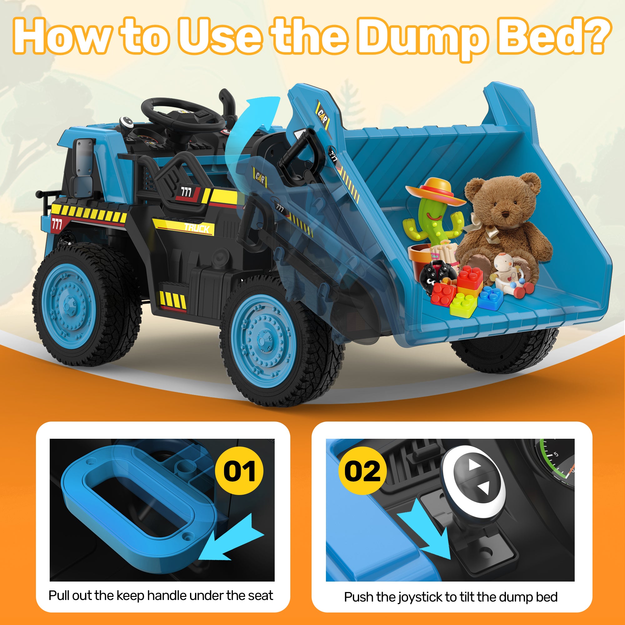 24V Dump Truck Ride-On with EVA tires