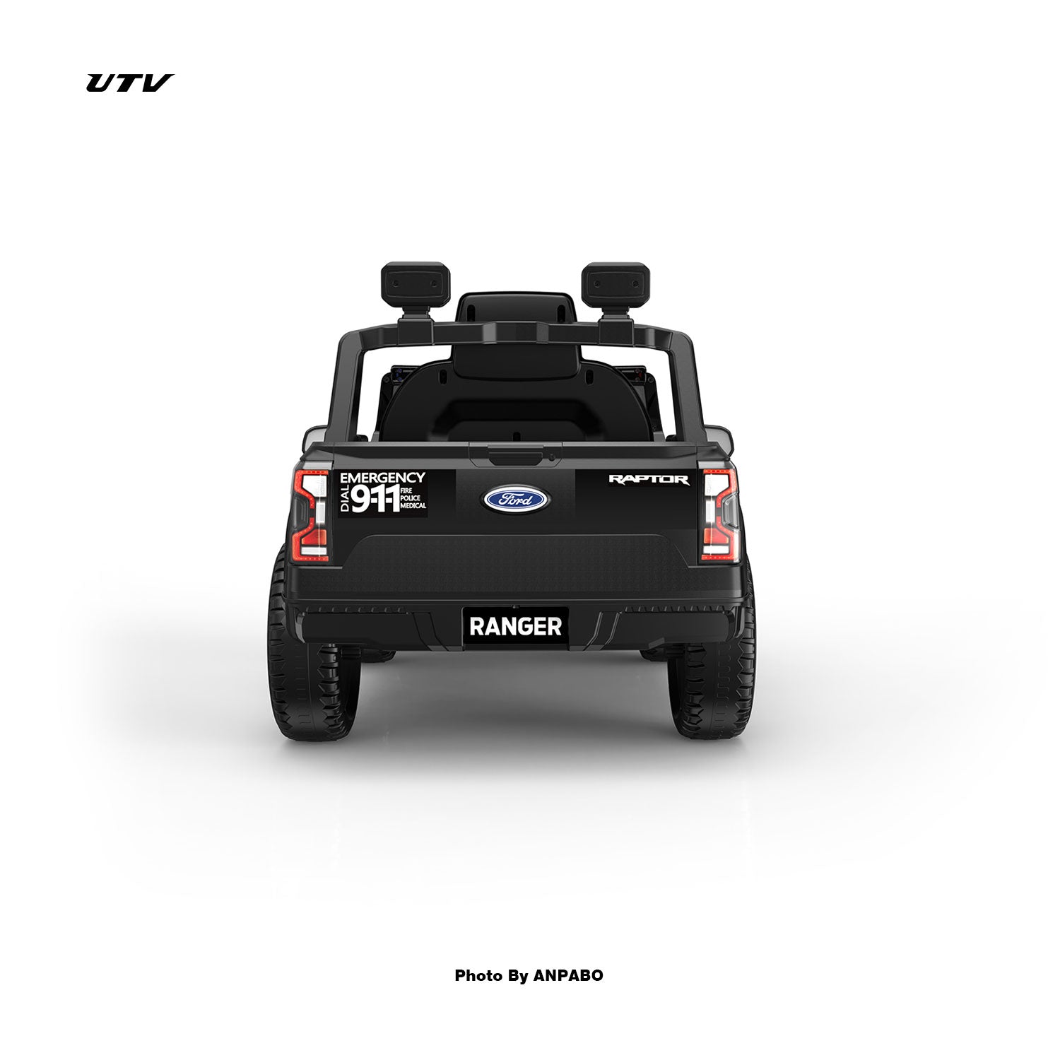 Official Licensed Ford Raptor Police Interceptor Ride-On Truck|12V with Siren, Lights & Parental Remote