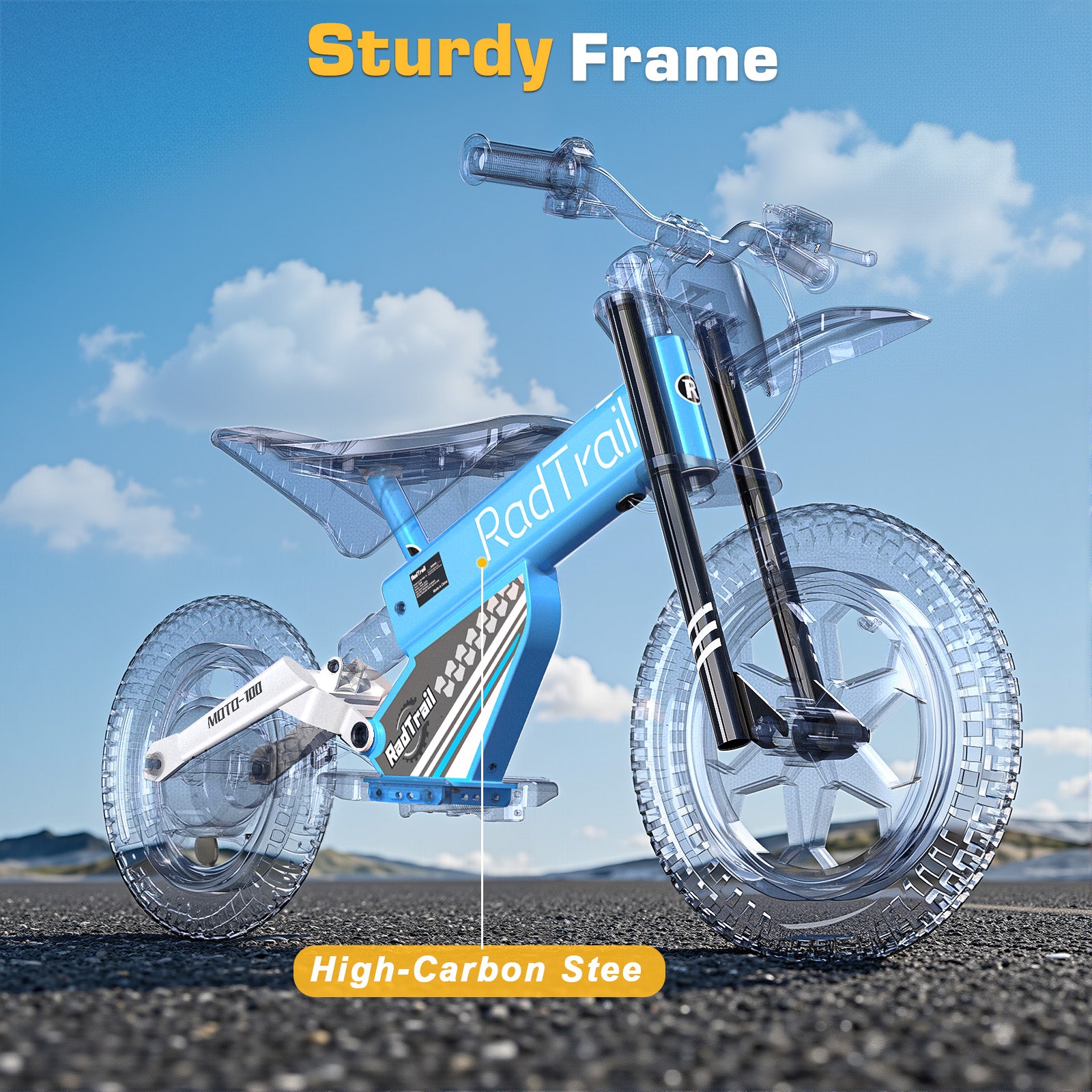 ANPABO  36V 14" Kids Electric Balance Bike-blue