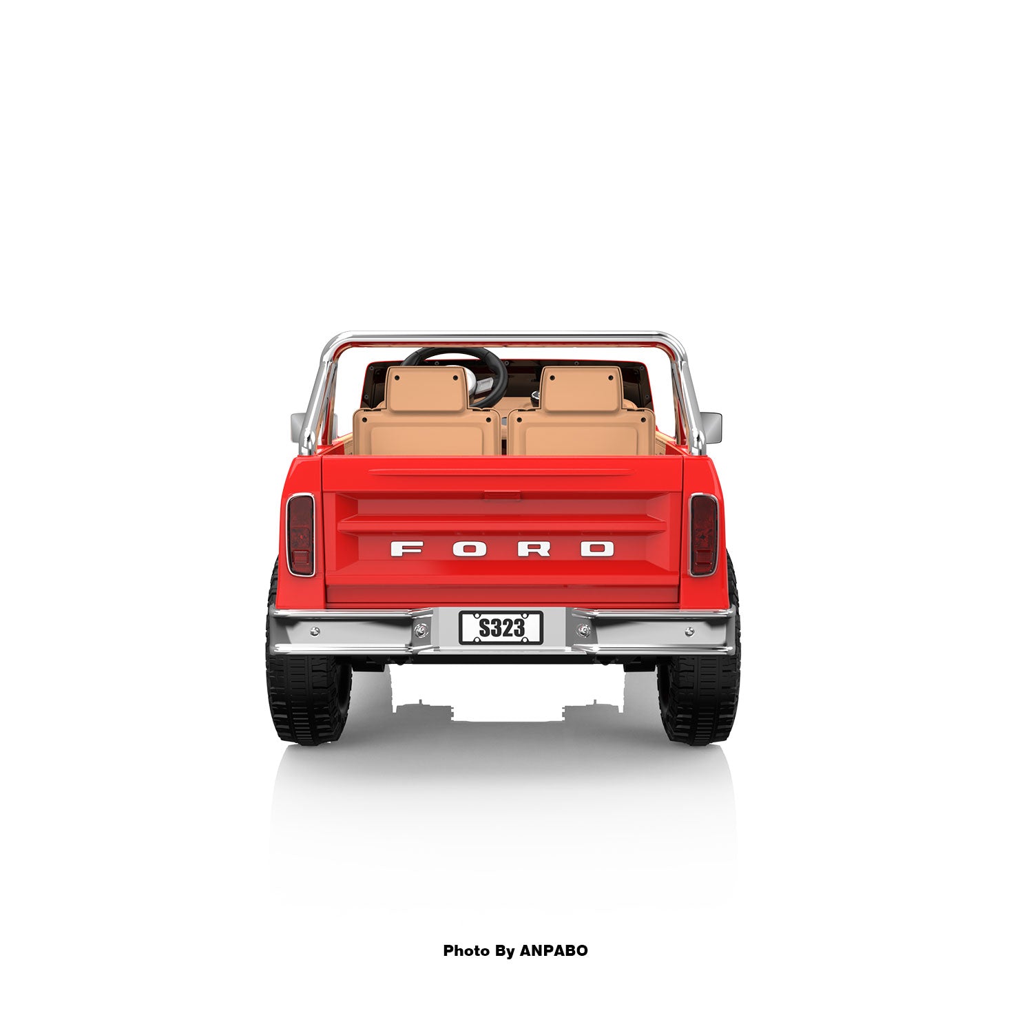 24V Classic Ford Bronco: Red Retro Legend, Ready for Dual Adventures-red