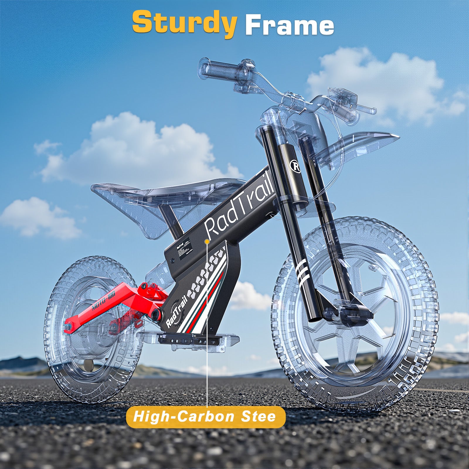 ANPABO  36V 14" Kids Electric Balance Bike-red