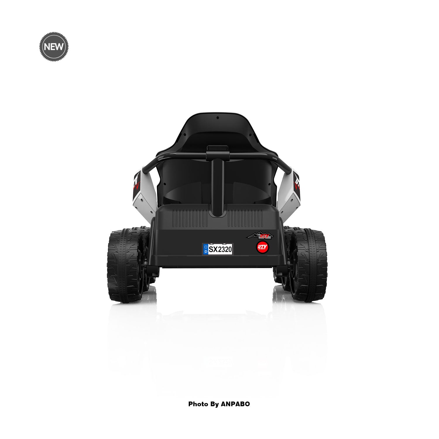 24V Kids Ride-On: 4WD, 17" Seat, Remote, Bluetooth Music, 5MPH-white