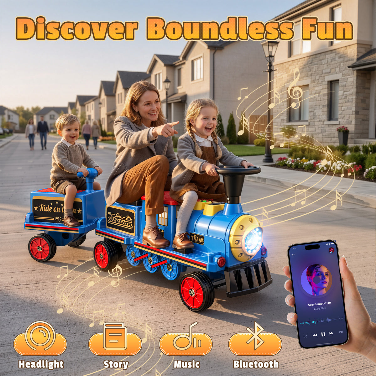 12V Trackless Ride-On Train Set