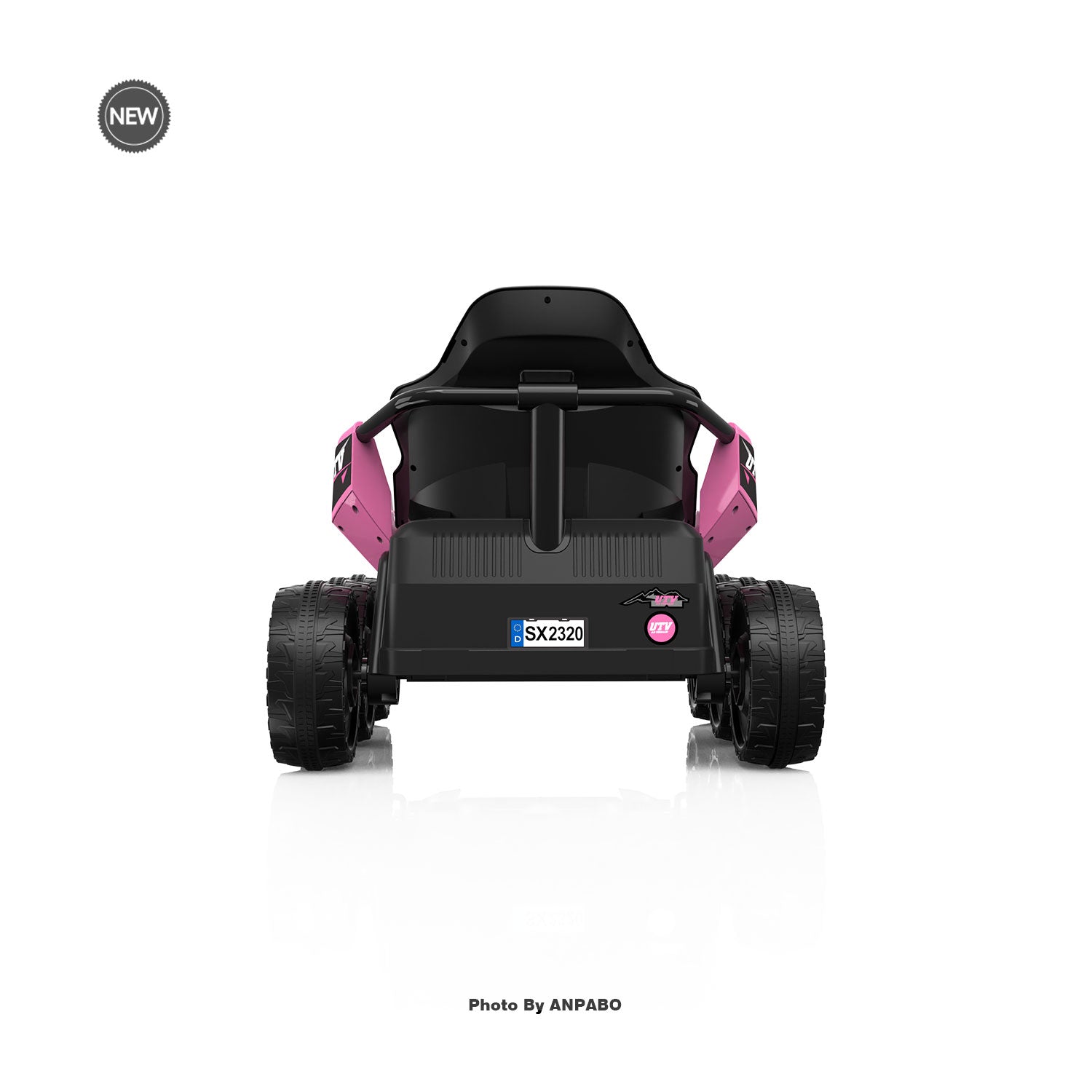 24V Kids Ride-On: 4WD, 17" Seat, Remote, Bluetooth Music, 5MPH-pink